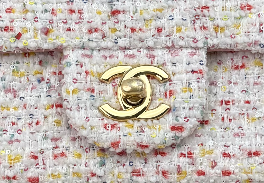 [TOP] CHANEL Wool Tweed Flap Bag 20cm/25cm - Pink and Beige