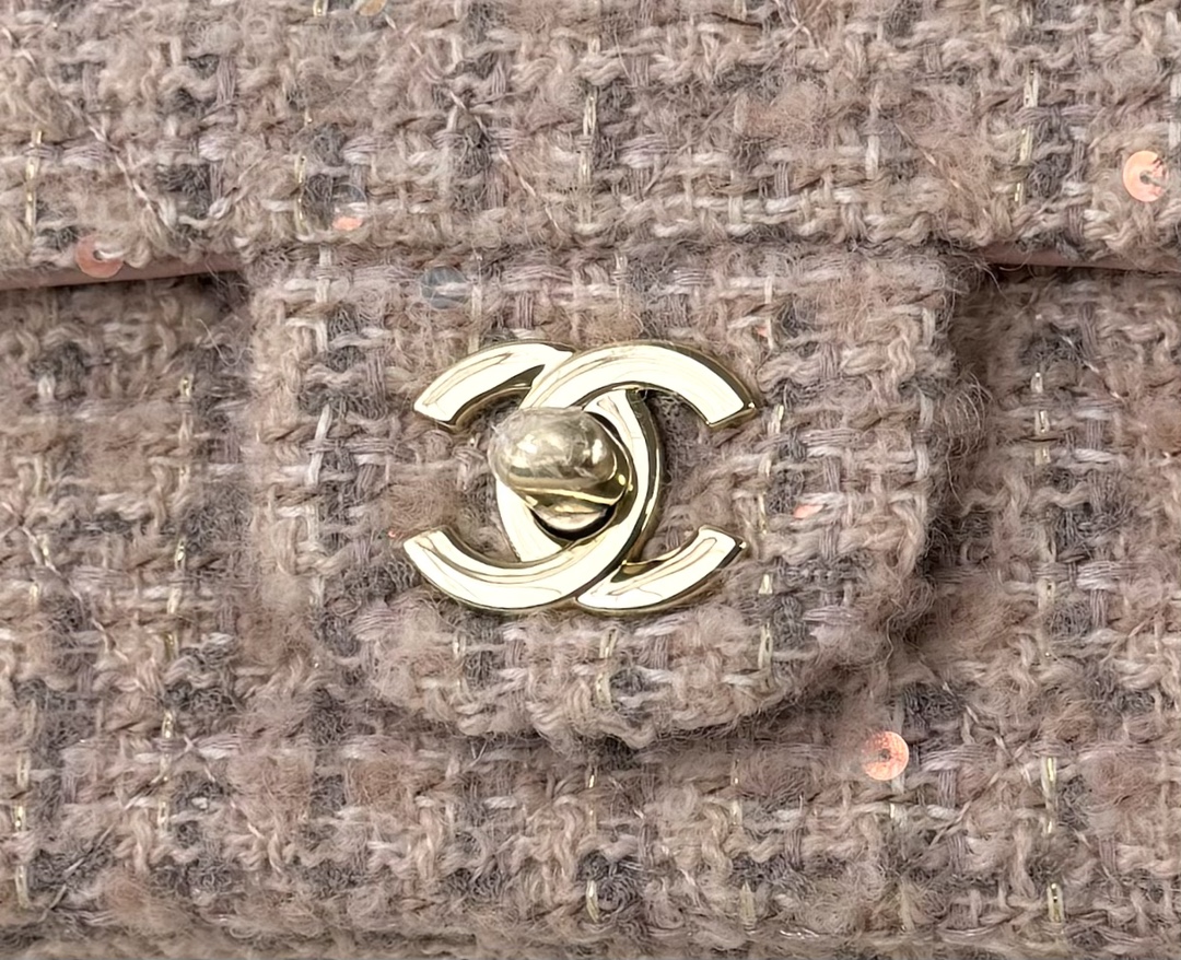 [TOP] CHANEL Wool Tweed Flap Bag 20cm/25cm - Pink and Gray