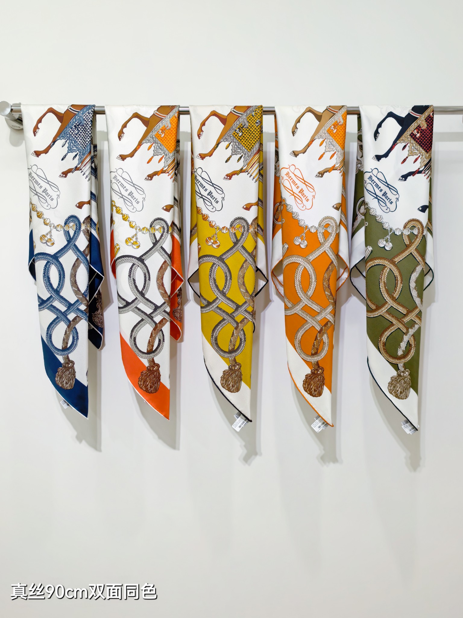 [TOP] HERMES Square Silk Scarf 90*90cm - 5 Colors
