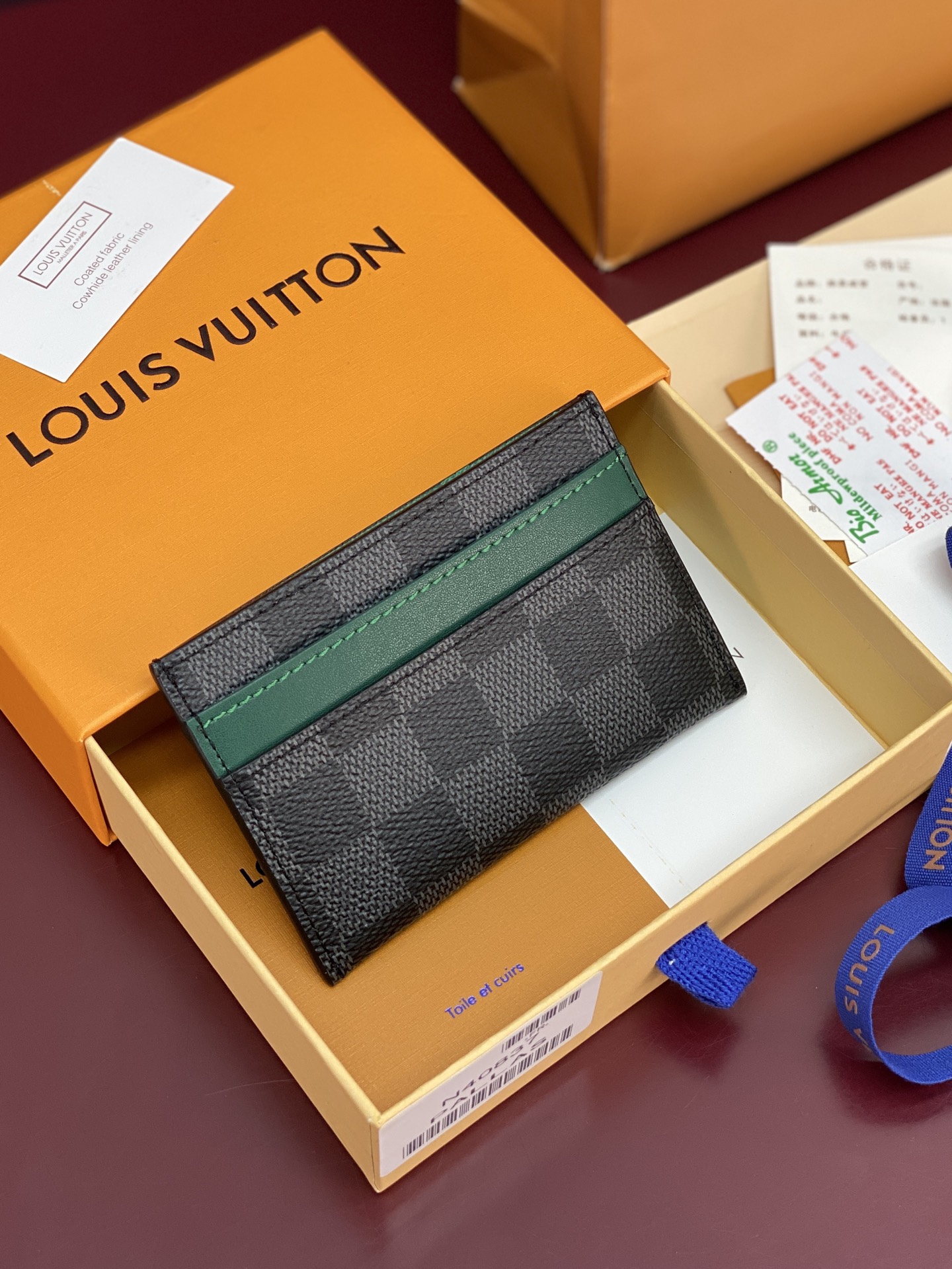 [TOP] Louis Vuitton LV Neo Card Holder Monogram Macassar Canvas 11x7x0.6cm - Black