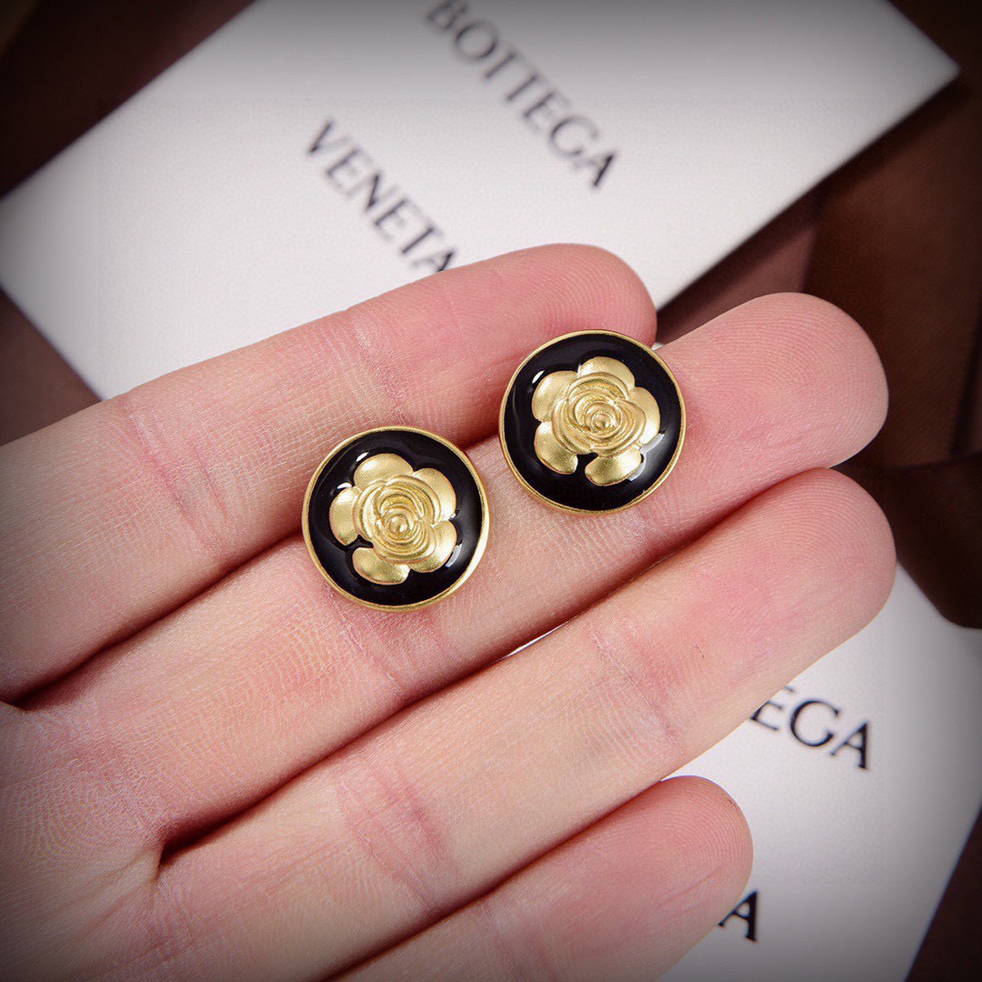 [TOP] Bottega Veneta BV Earring - Black And Gold