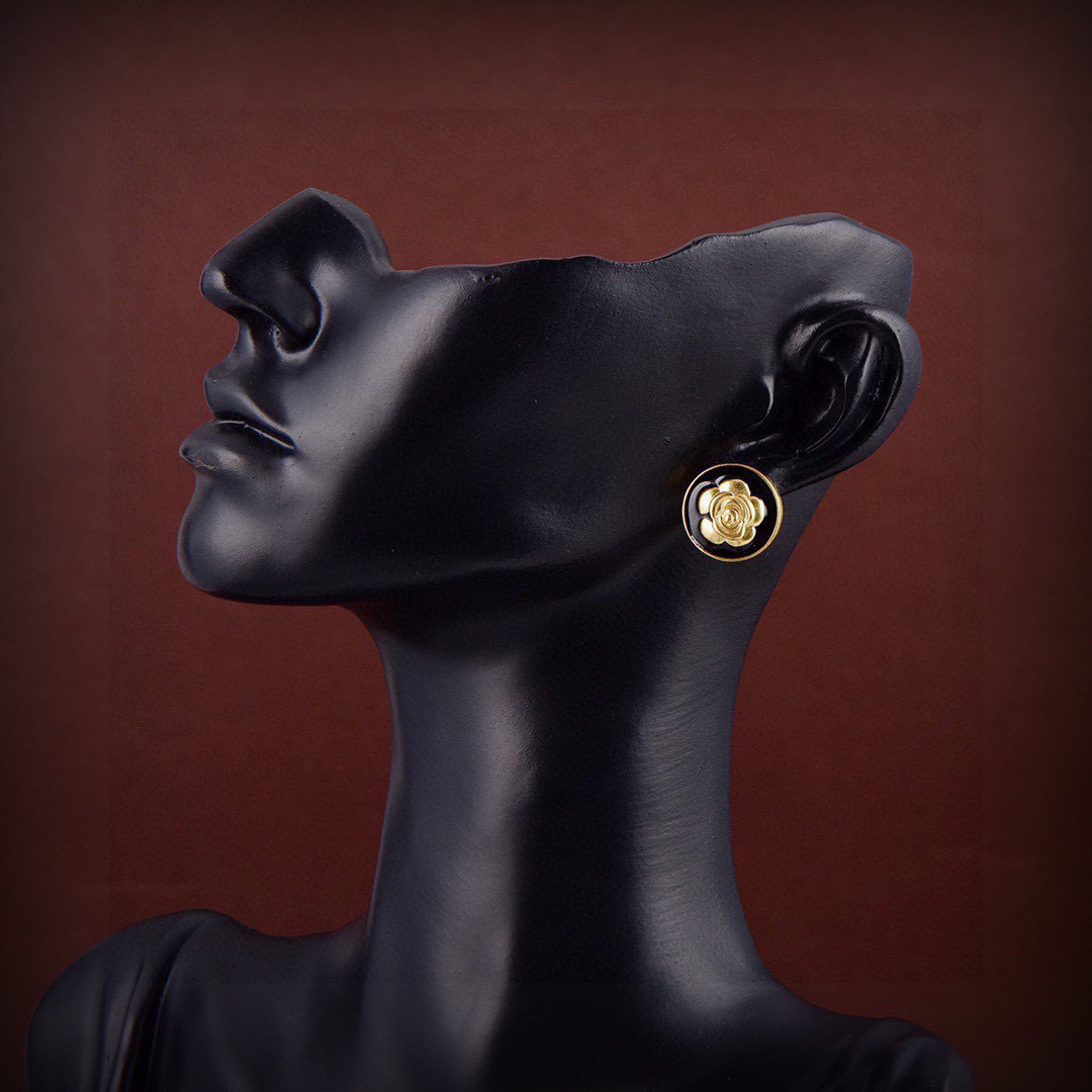 [TOP] Bottega Veneta BV Earring - Black And Gold