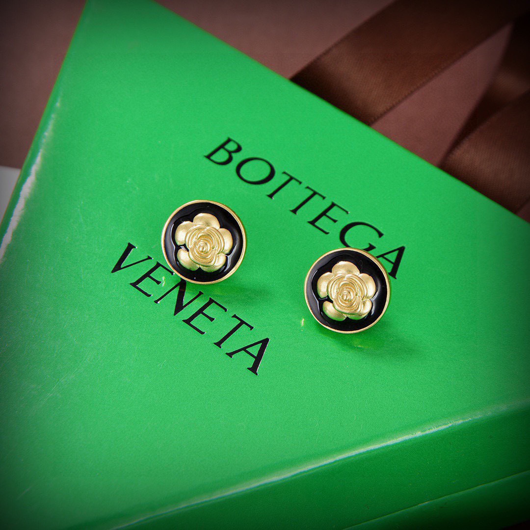 [TOP] Bottega Veneta BV Earring - Black And Gold