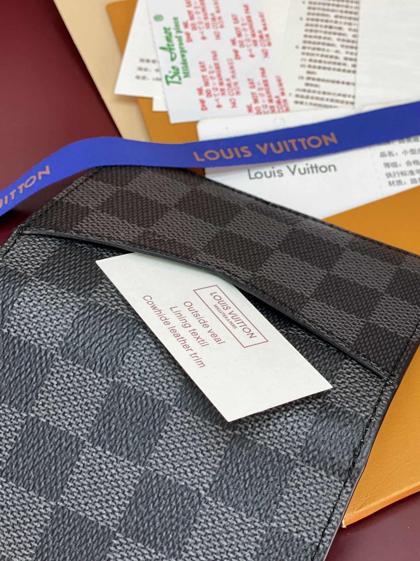 [TOP] Louis Vuitton LV  Card Holder Cowhide 11x8cm - Black