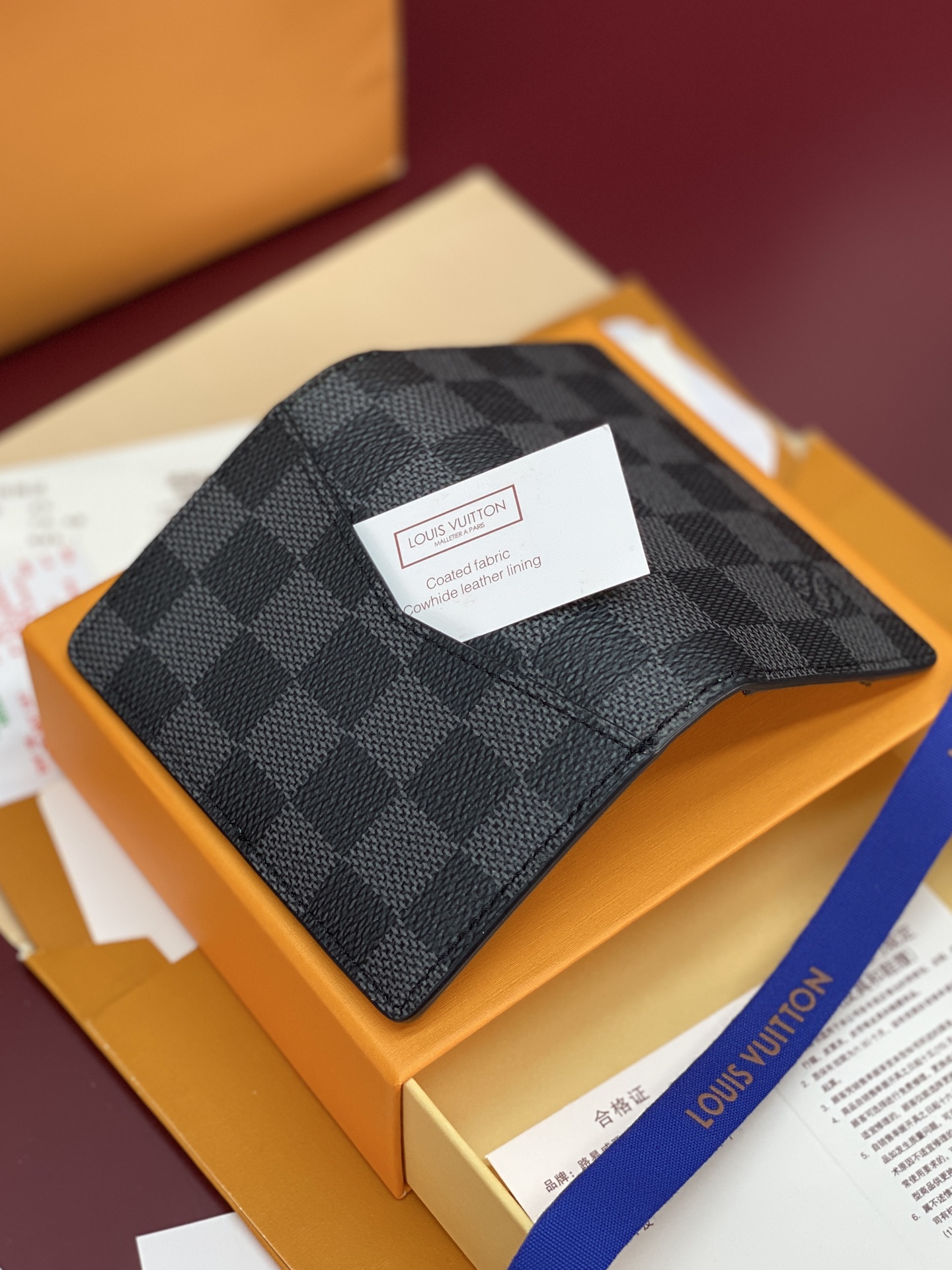 [TOP] Louis Vuitton LV  Card Holder Cowhide 11x8cm - Black