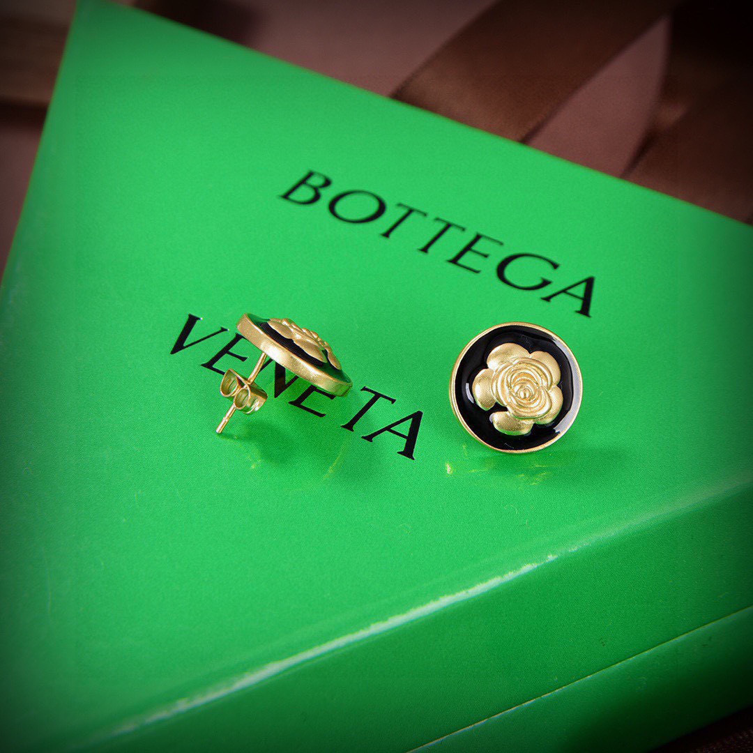 [TOP] Bottega Veneta BV Earring - Black And Gold
