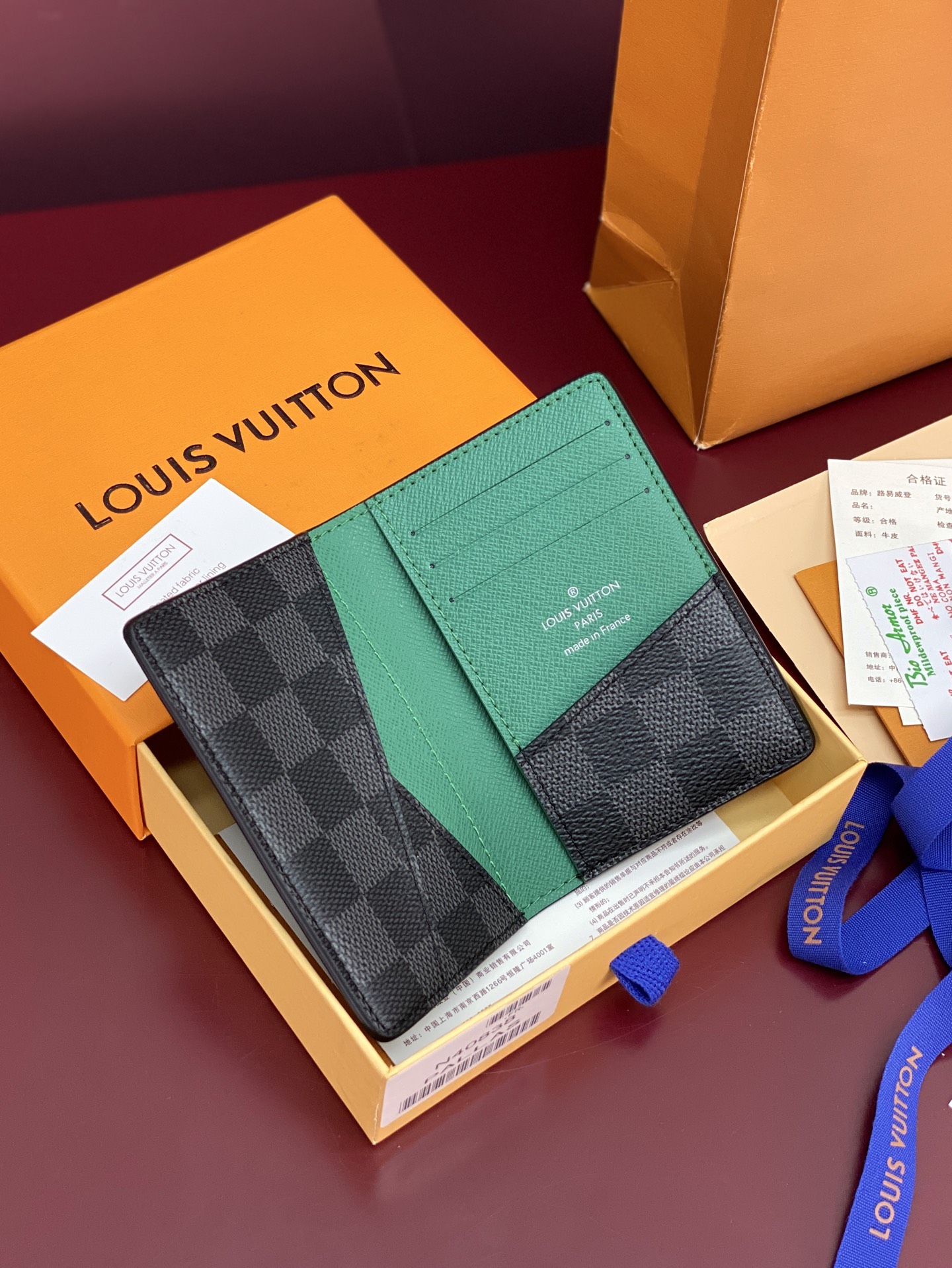 [TOP] Louis Vuitton LV  Card Holder Cowhide 11x8cm - Black