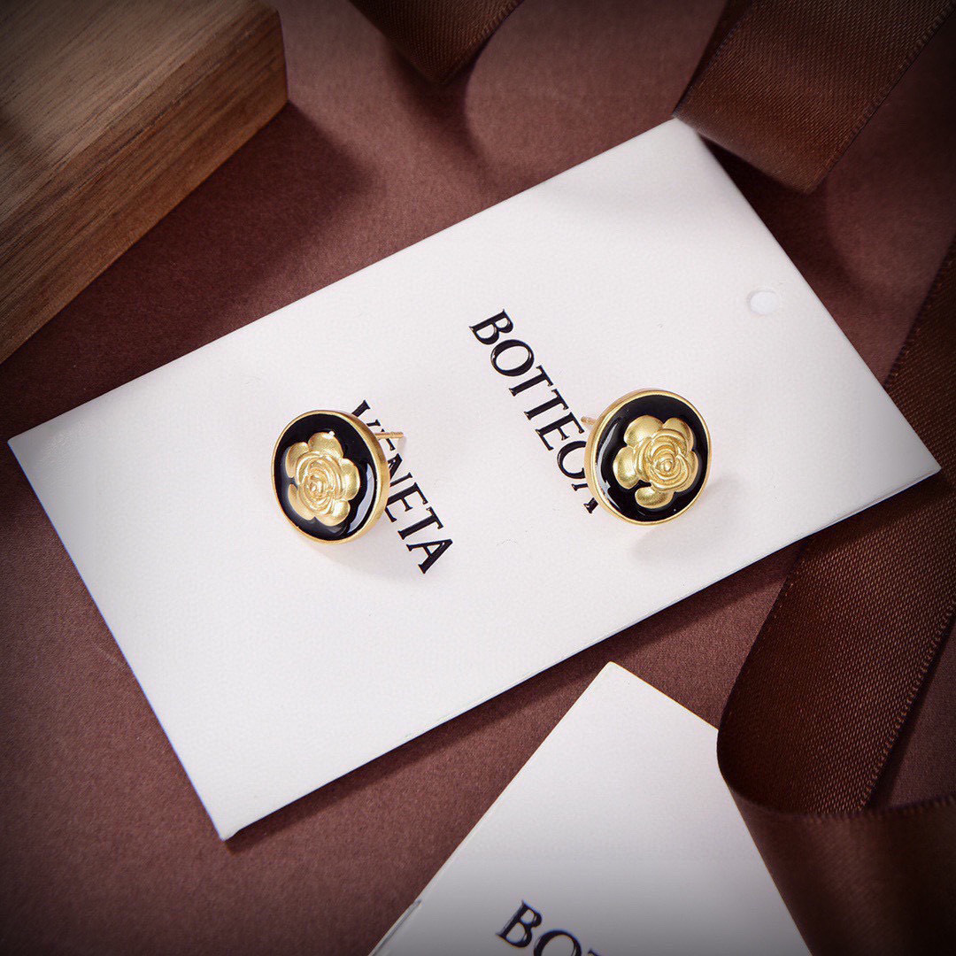[TOP] Bottega Veneta BV Earring - Black And Gold