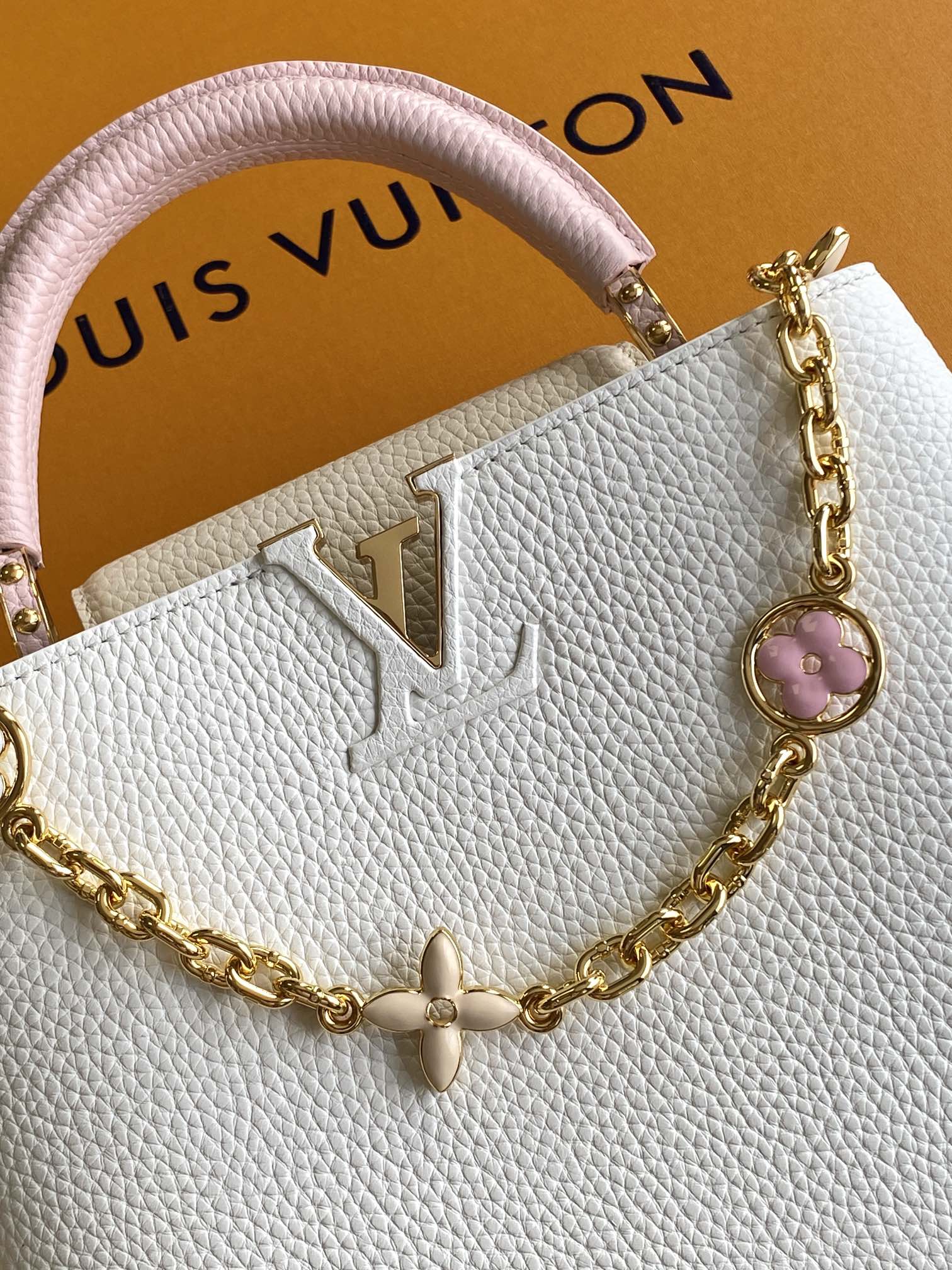 [TOP] Louis Vuitton LV Capucines Bag 21cm/27cm - White