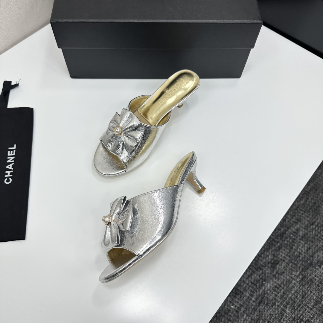 [TOP] CHANEL 5cm Mid Heel Slides - 6 Color