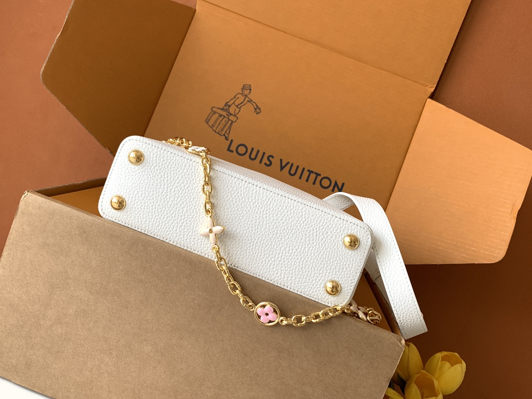 [TOP] Louis Vuitton LV Capucines Bag 21cm/27cm - White