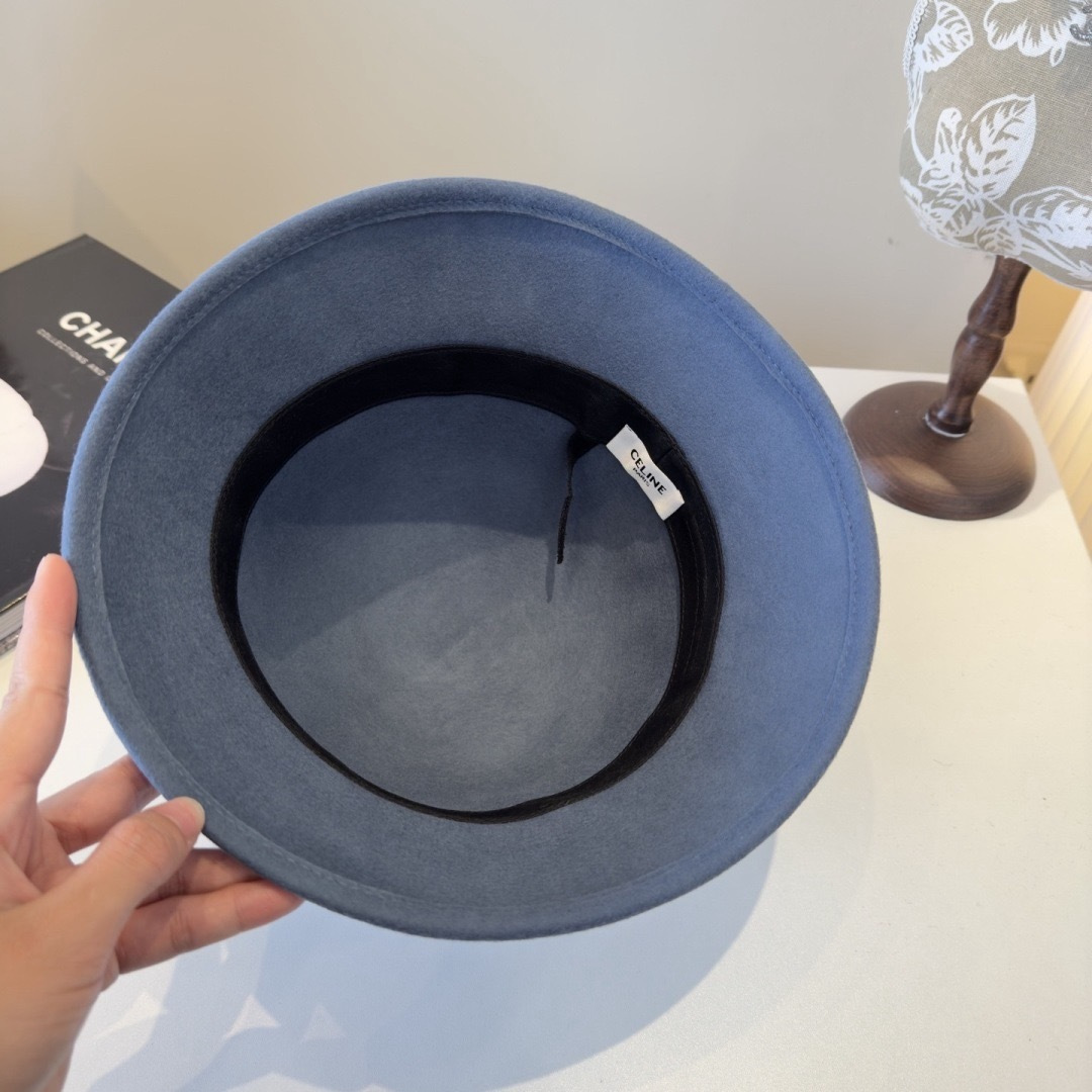 [TOP] CELINE Cashmere Bucket Hat - Blue