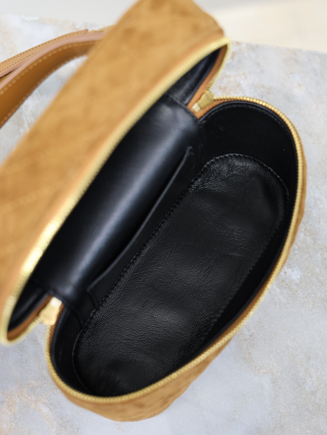 [TOP] Yves Saint Laurent YSL Gaby Mini Suede Makeup Bag 18x11x6.5cm - Brown&GWH