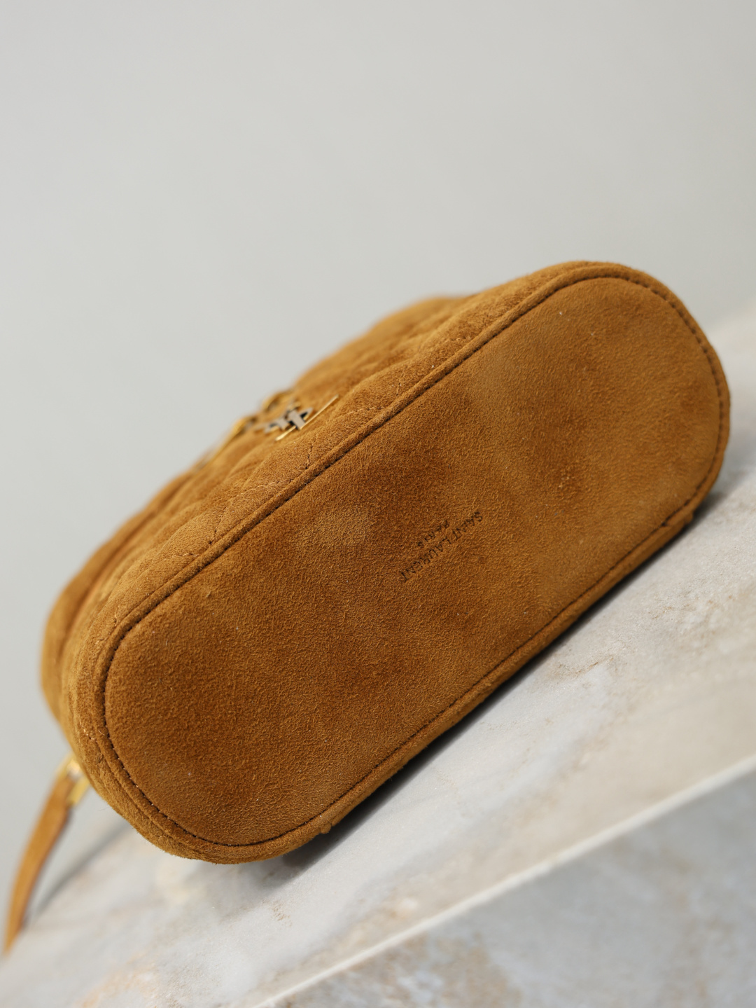 [TOP] Yves Saint Laurent YSL Gaby Mini Suede Makeup Bag 18x11x6.5cm - Brown&GWH