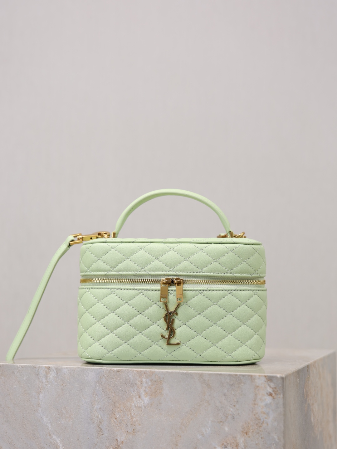 [TOP] Yves Saint Laurent YSL Gaby Mini Makeup Bag 18x11x6.5cm - Mint Green&GWH