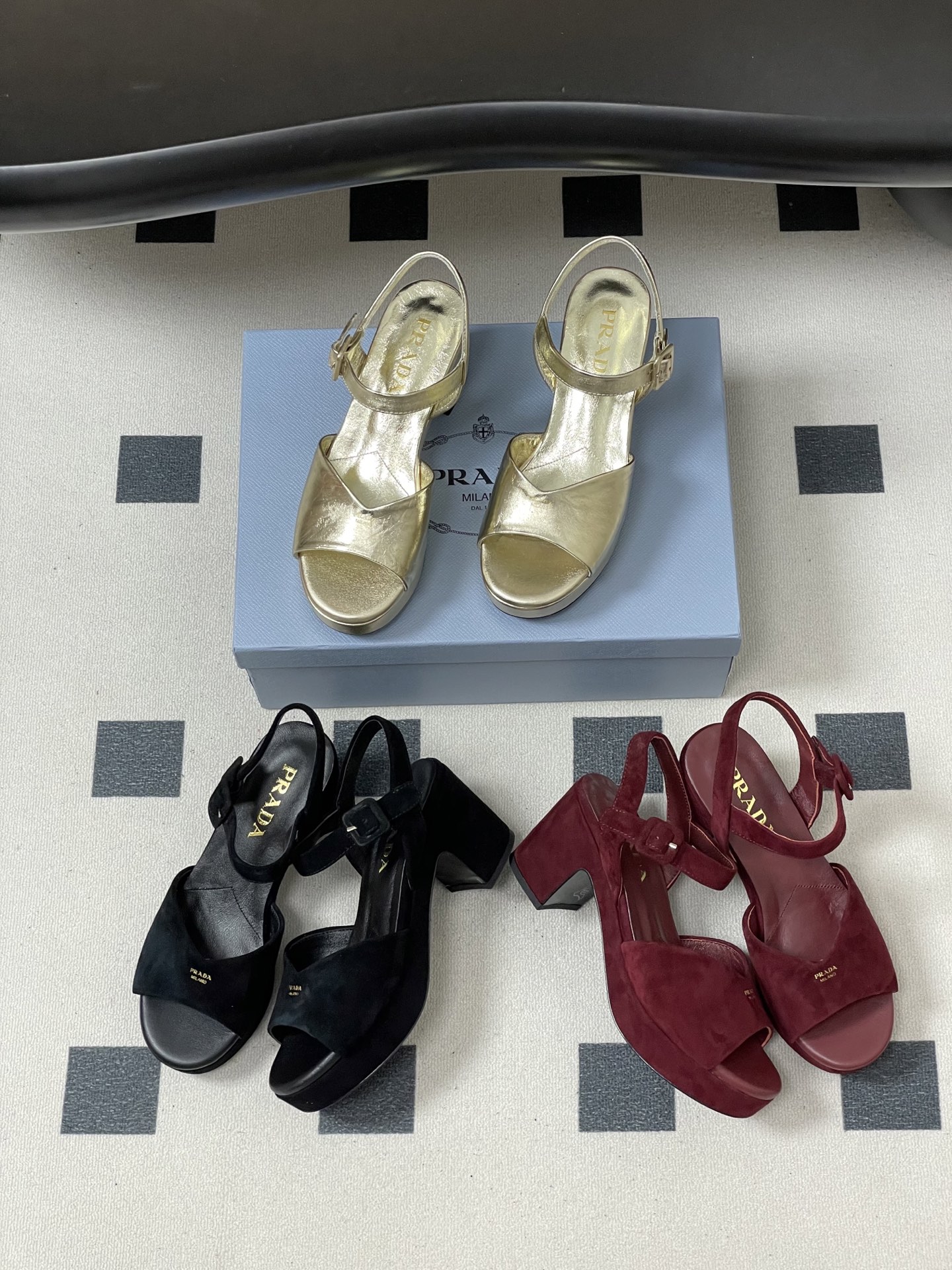 [TOP] PRADA 8cm High Heel Sandals - 3 Color