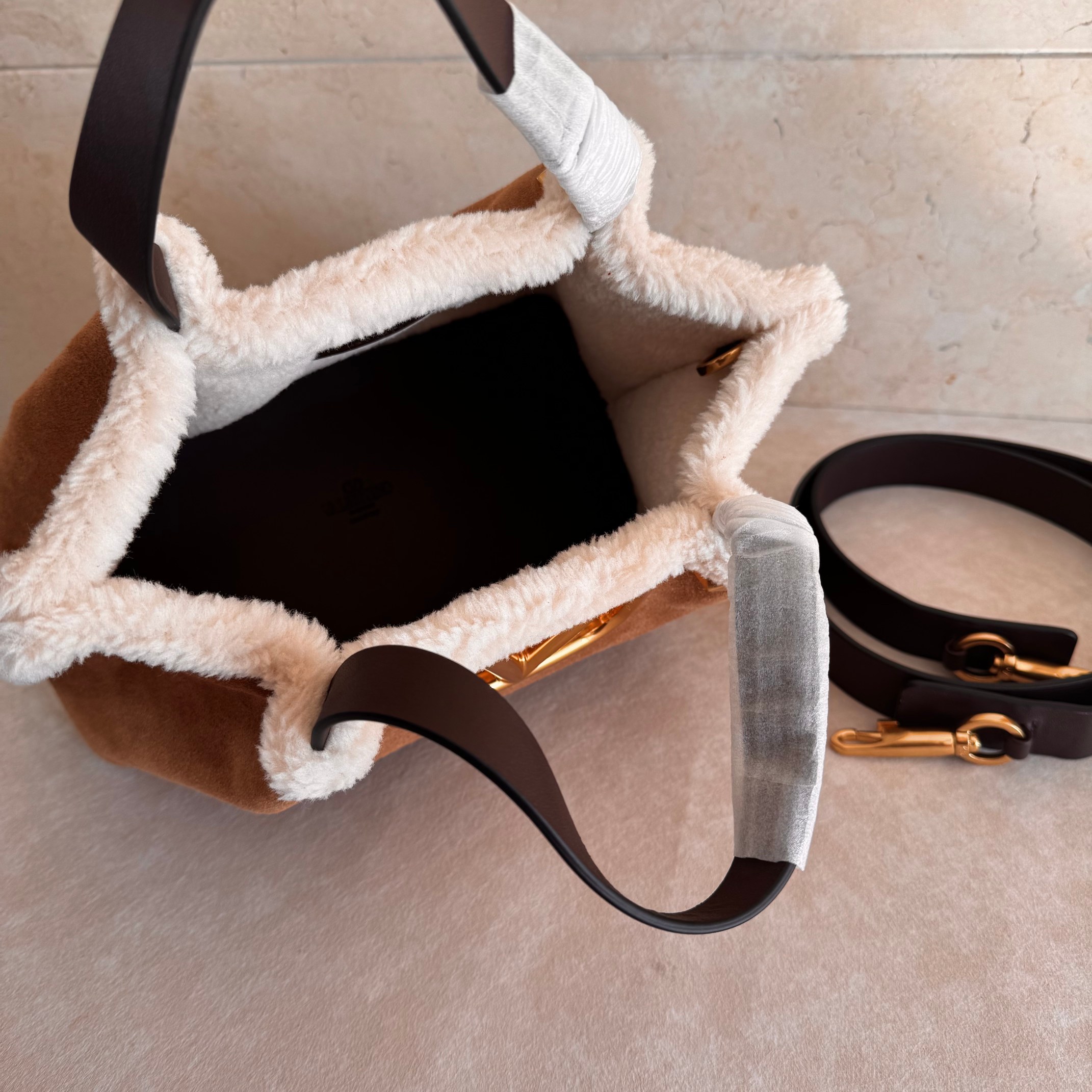 [TOP] VALENTINO Tote Bag 25x18x12cm/35x25x17cm - Brown