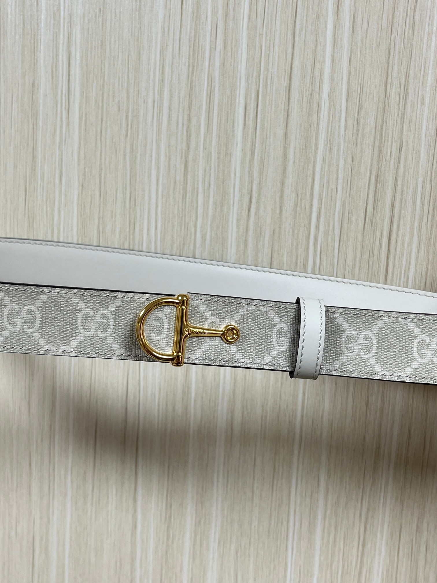 [TOP] GUCCI Classic Leather Belt - 3.0cm - White