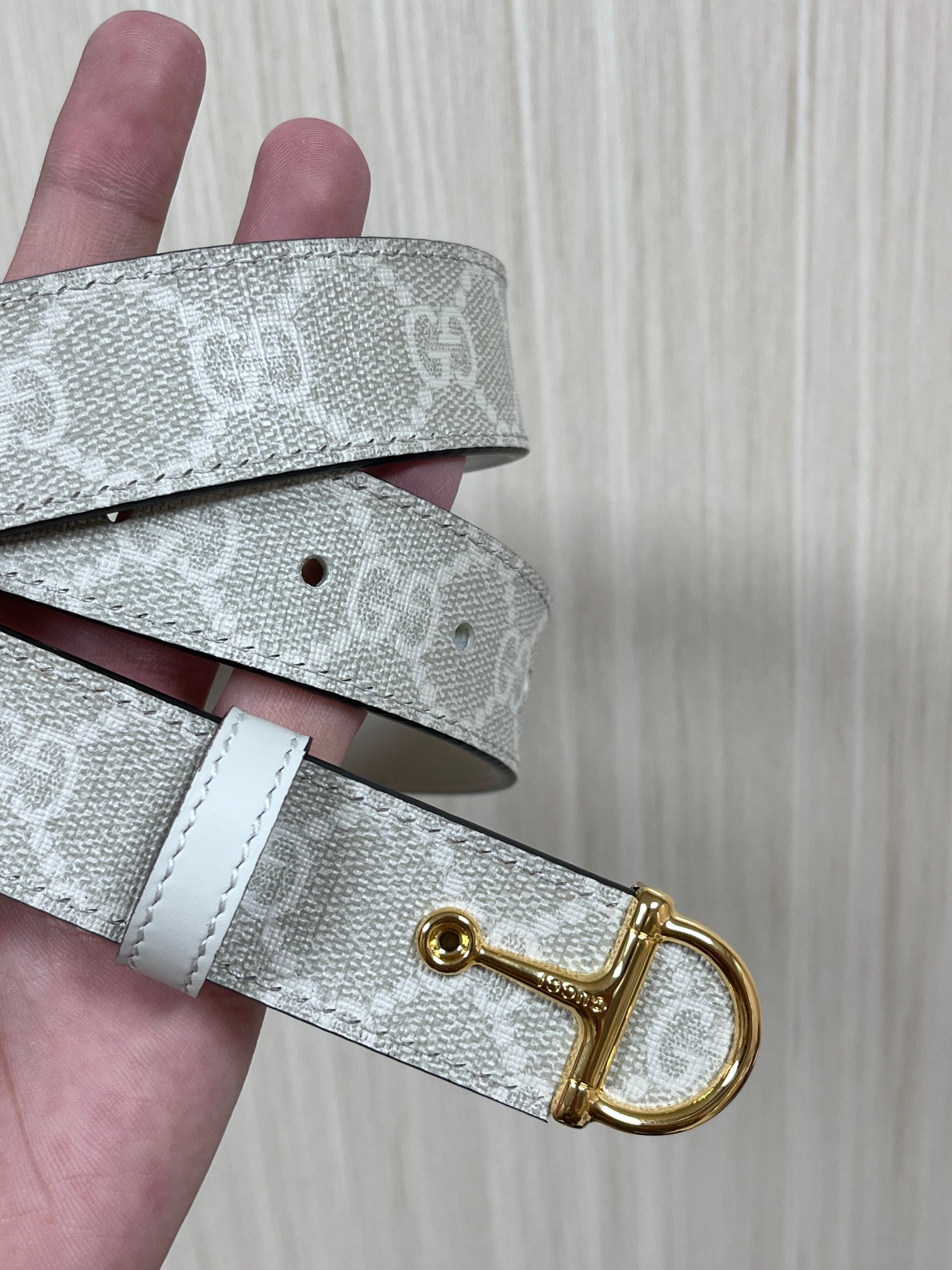 [TOP] GUCCI Classic Leather Belt - 3.0cm - White