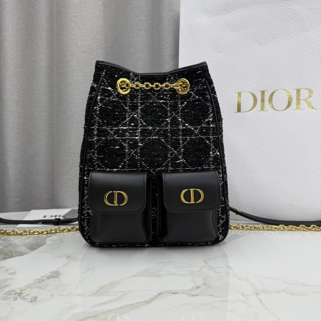 [TOP] Christian Dior Caro Multicarry Backpack 20x25x10.5 cm - Black