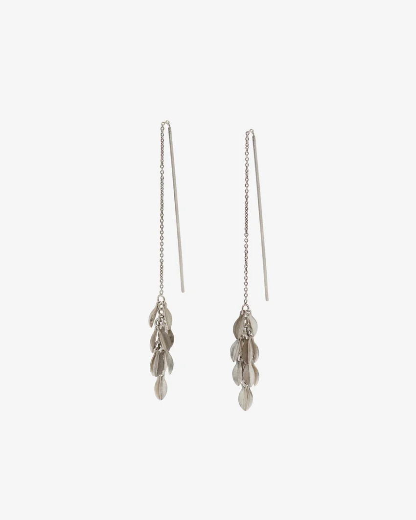 Metal Shiny Leaf Earrings