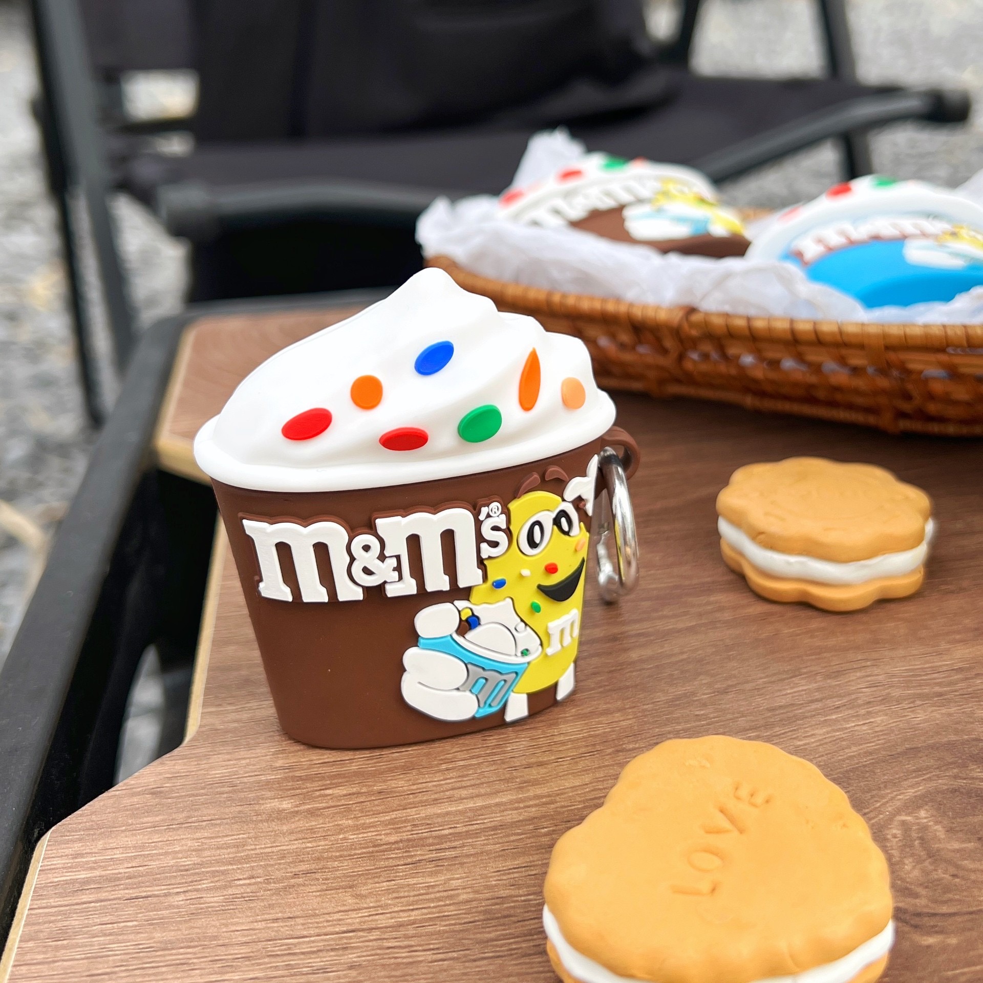 Airpods Case Micro Grocery Store Snacks and Drinks Packaging Case Protective Shockproof Covers with Keychain - Collection