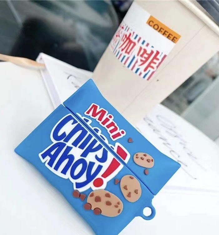 Airpods Case Micro Grocery Store Snacks and Drinks Packaging Case Protective Shockproof Covers with Keychain - Collection