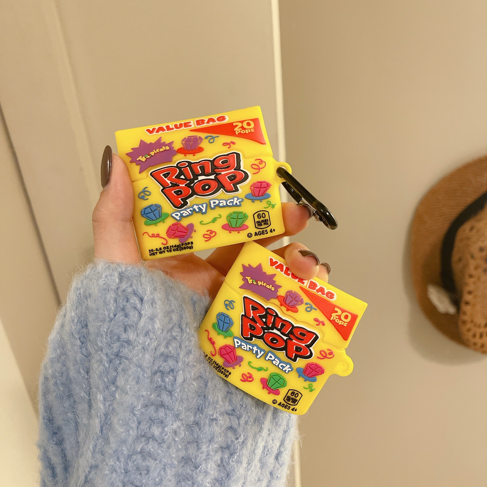 Airpods Case Micro Grocery Store Snacks and Drinks Packaging Case Protective Shockproof Covers with Keychain - Collection