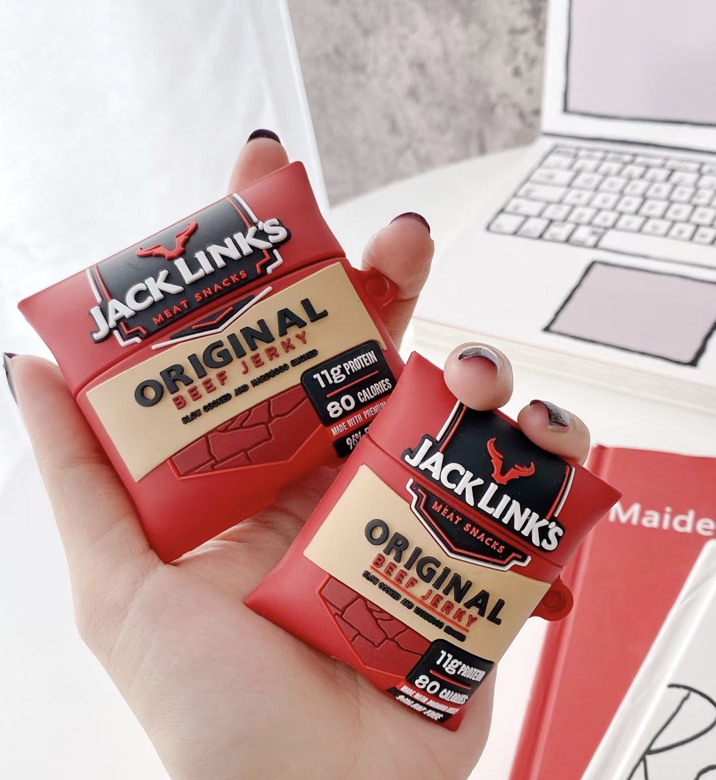 Airpods Case Micro Grocery Store Snacks and Drinks Packaging Case Protective Shockproof Covers with Keychain - Collection