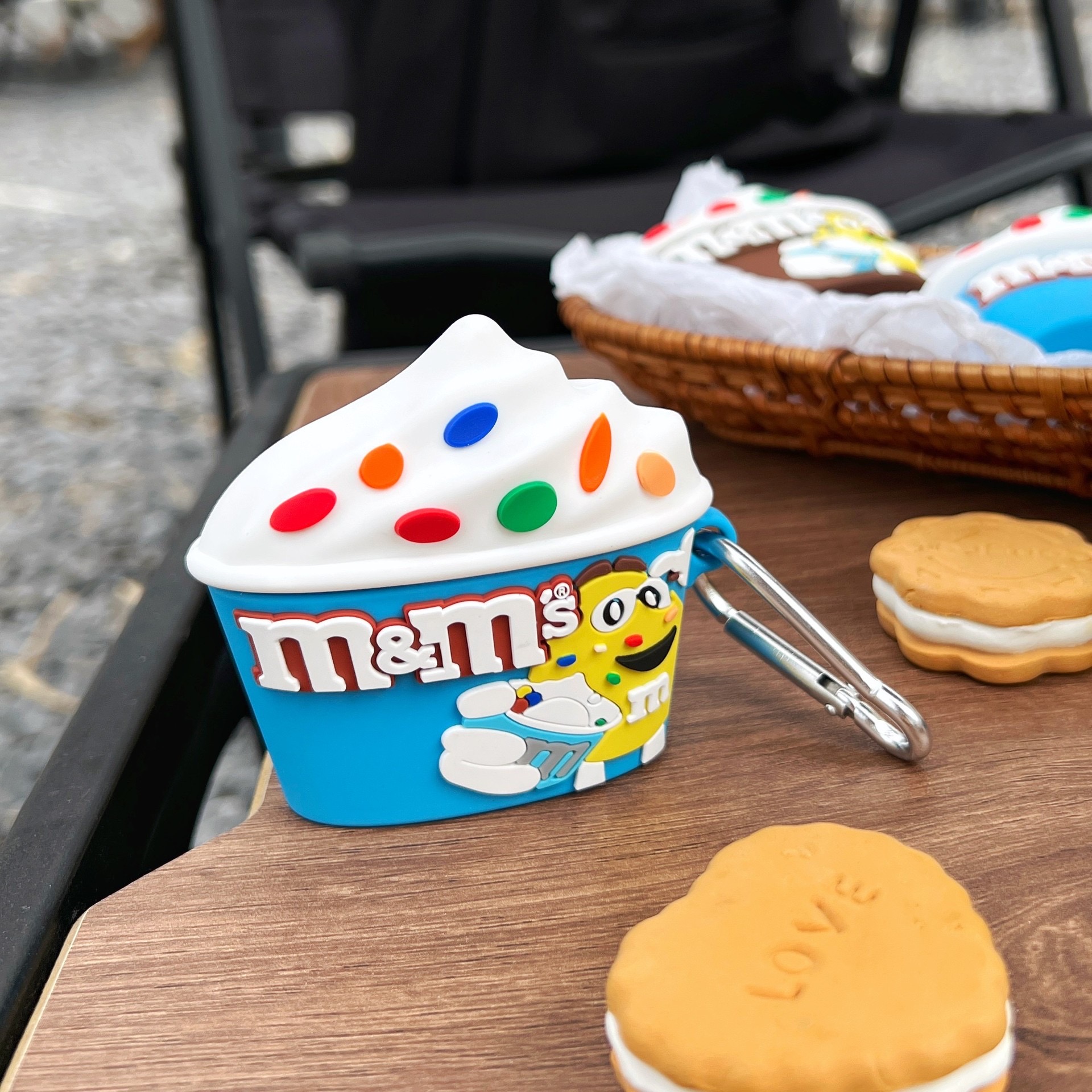 Airpods Case Micro Grocery Store Snacks and Drinks Packaging Case Protective Shockproof Covers with Keychain - Collection