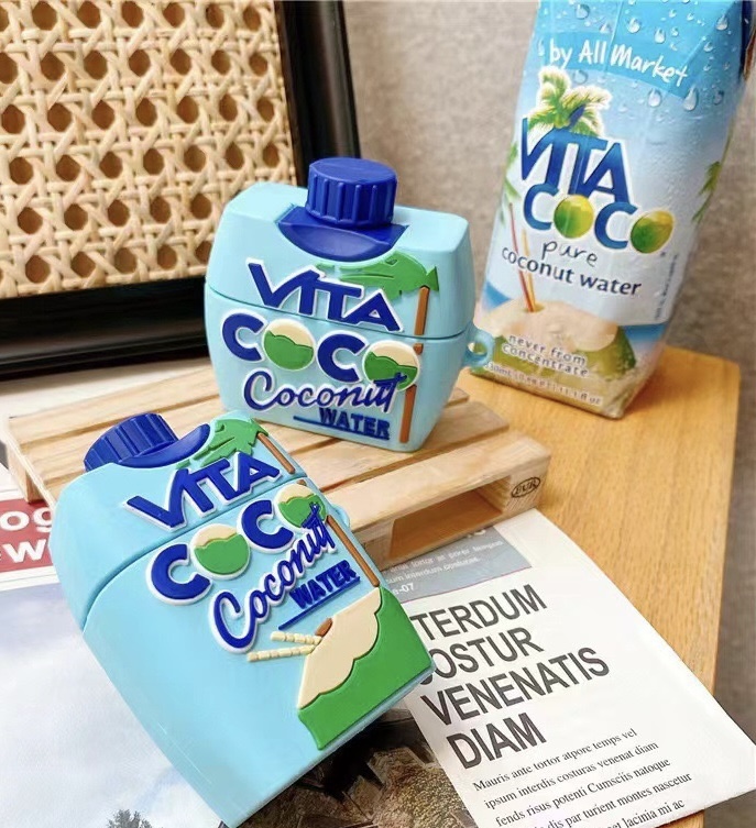 Airpods Case Micro Grocery Store Snacks and Drinks Packaging Case Protective Shockproof Covers with Keychain - Collection