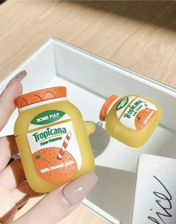 Airpods Case Micro Grocery Store Snacks and Drinks Packaging Case Protective Shockproof Covers with Keychain - Collection