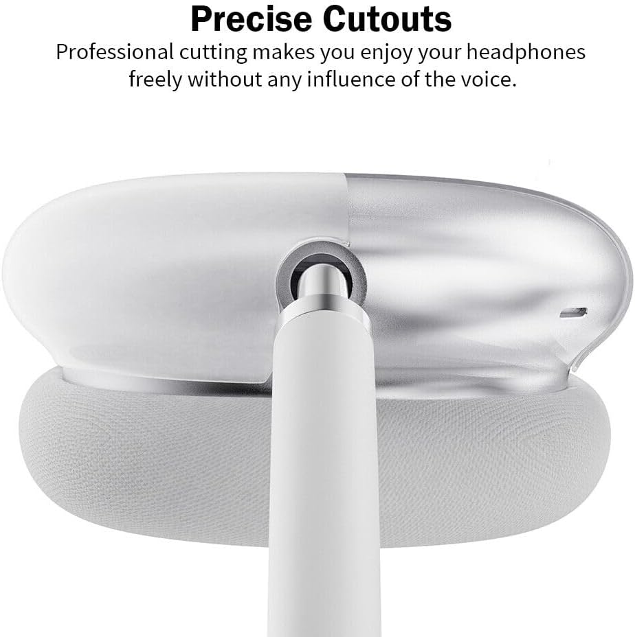 AirPods Max Case Cover, Clear Soft TPU Skin Anti-Scratch, Transparent Accessories Ultra Protective Cover [1 Pair] - Crystal Clear
