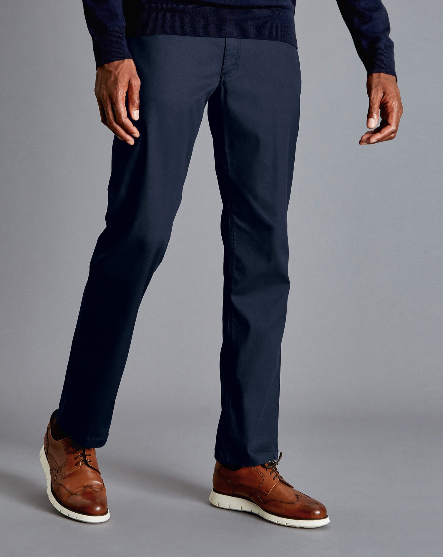 Charles Tyrwhitt Textured 5-Pocket Trousers - Navy
