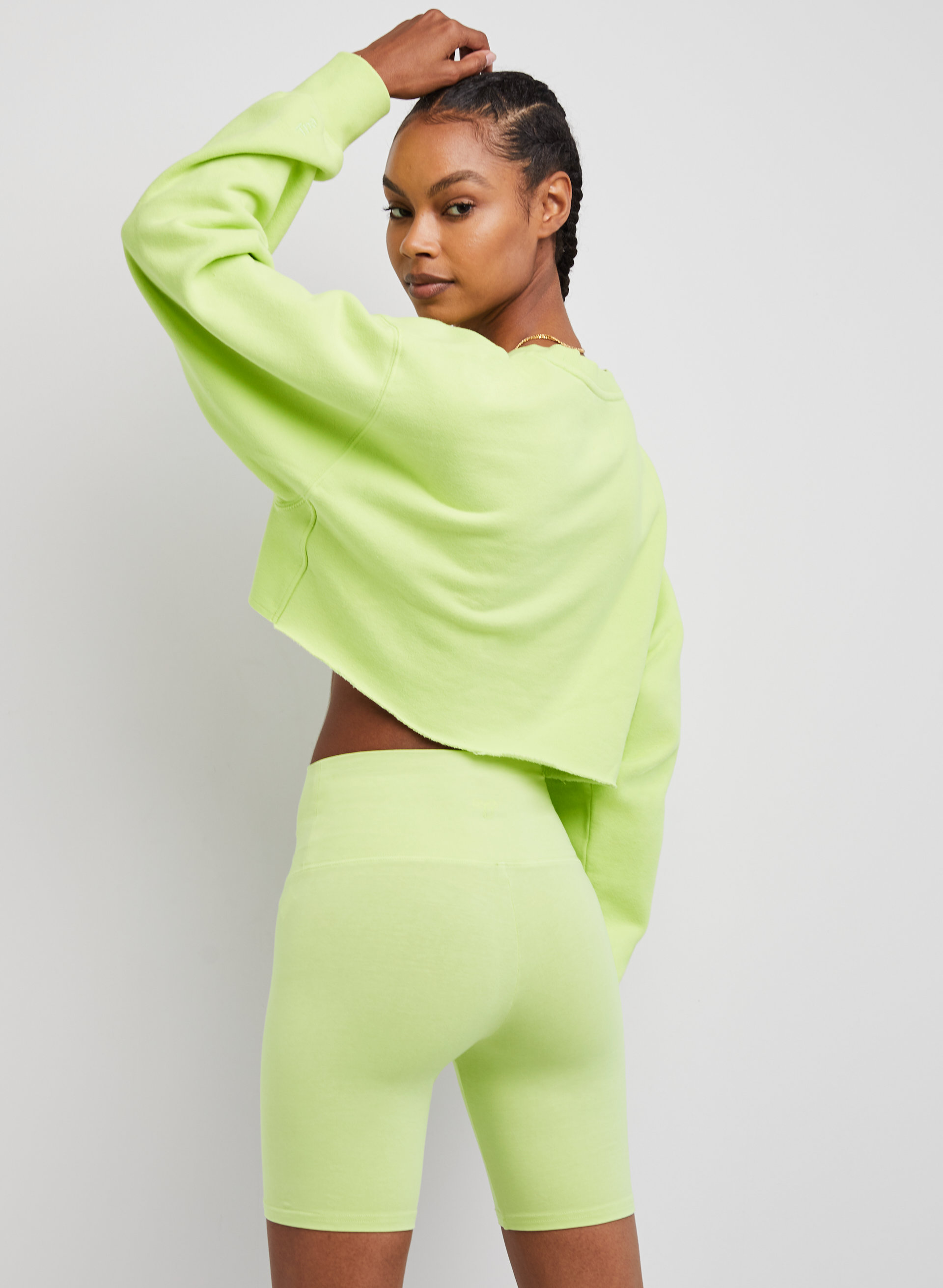 Cozy Fleece Boyfriend Cropped Sweatshirt