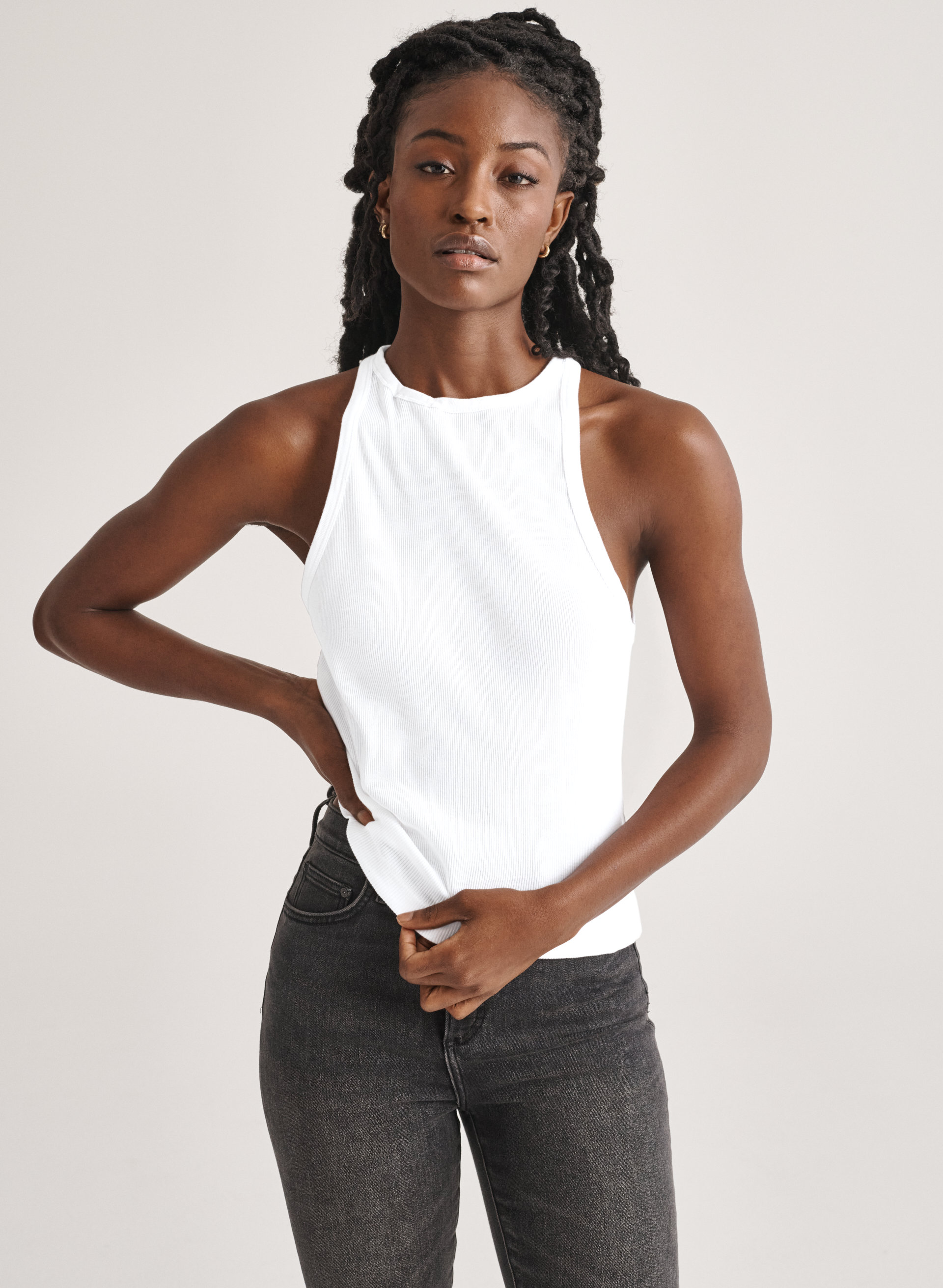 The Lola High Neck Ribbed Tank