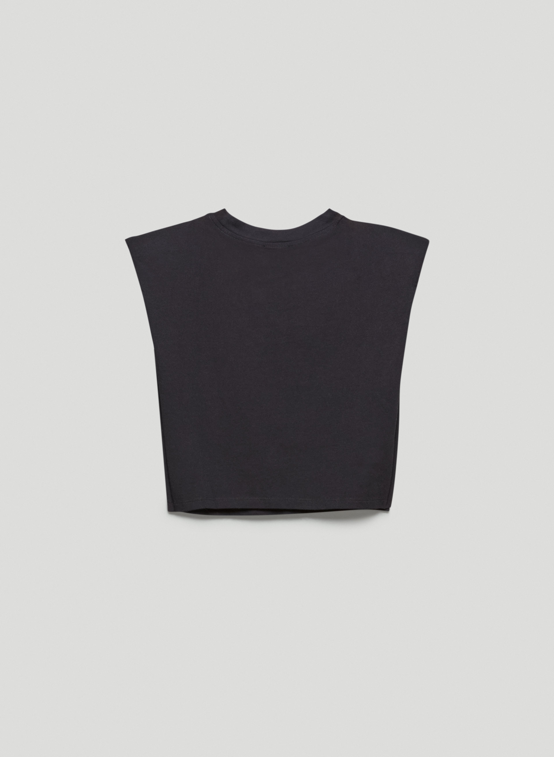 Shoulder Pad Cropped T-Shirt
