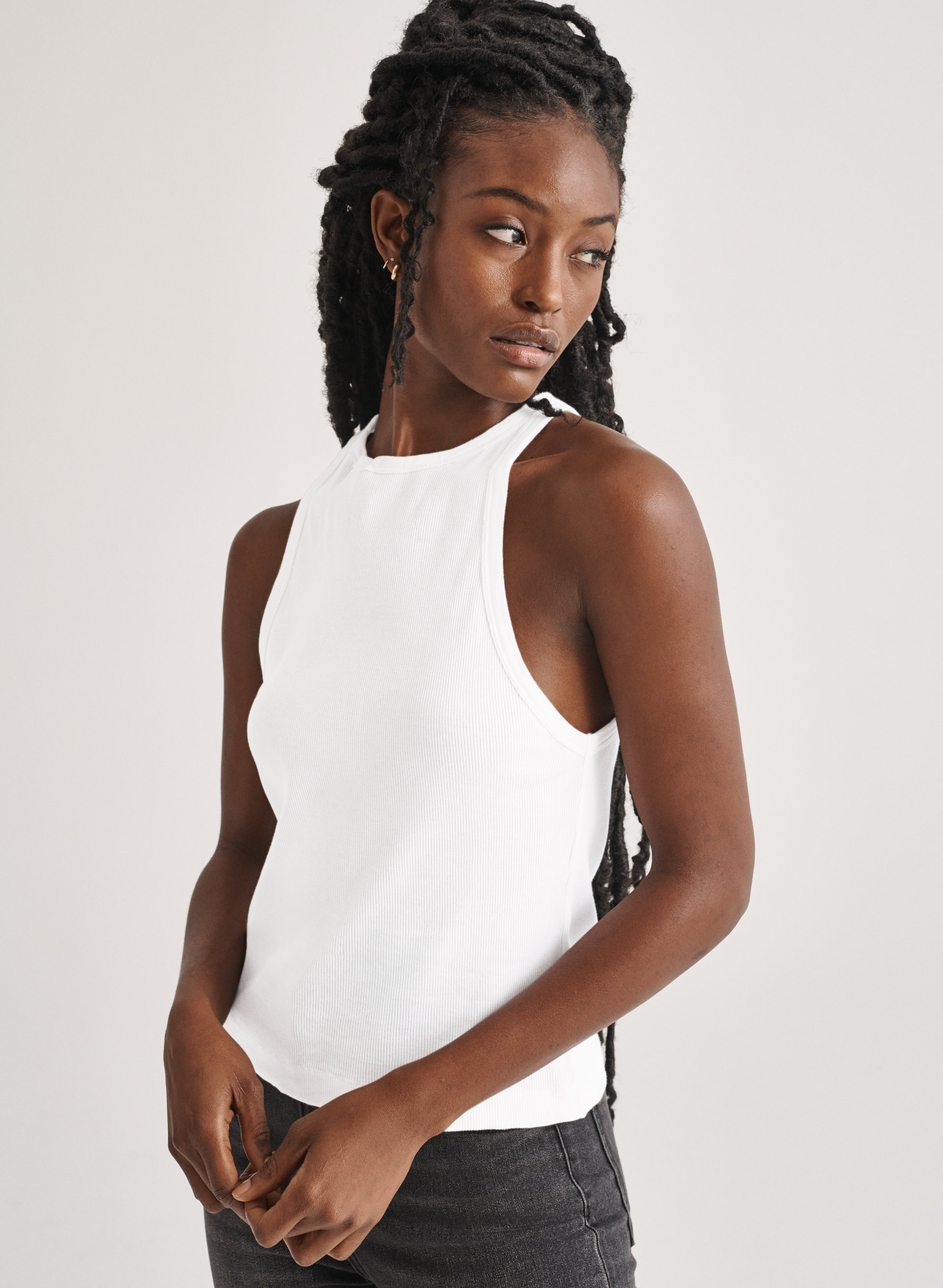 The Lola High Neck Ribbed Tank