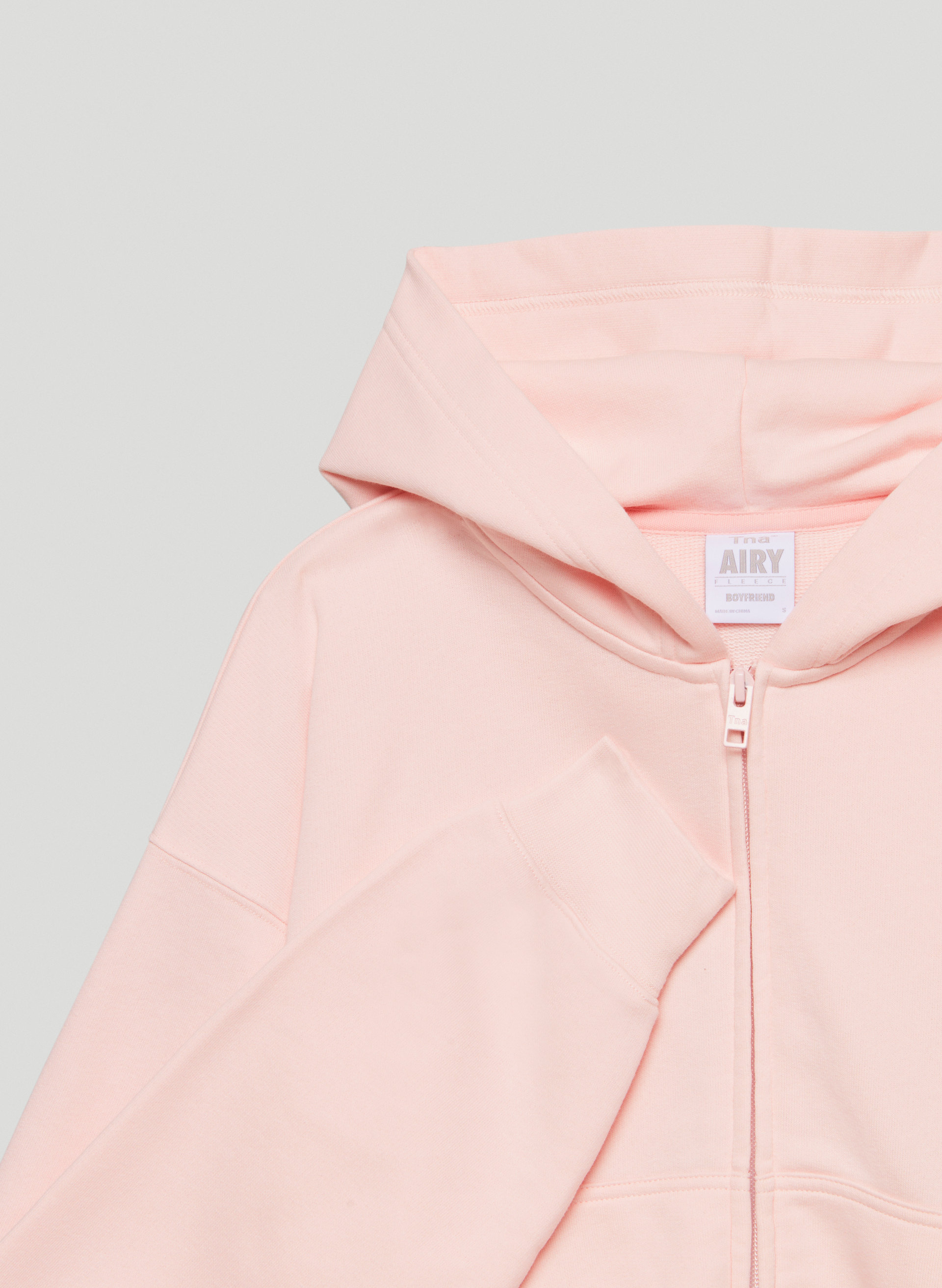 Airy Fleece Boyfriend Boxy Zip-Up Hoodie