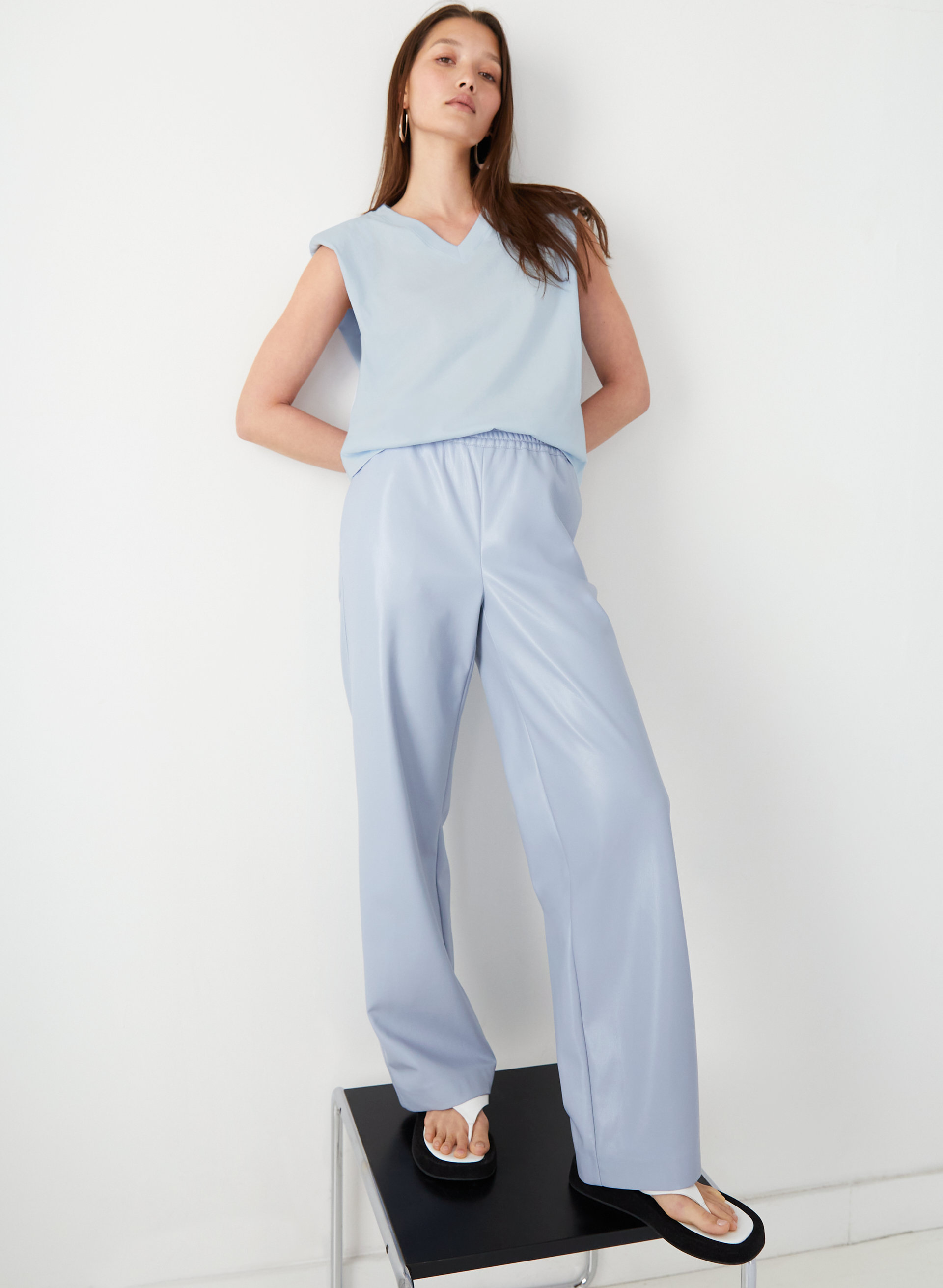 Shoulder Pad V-Neck T-Shirt