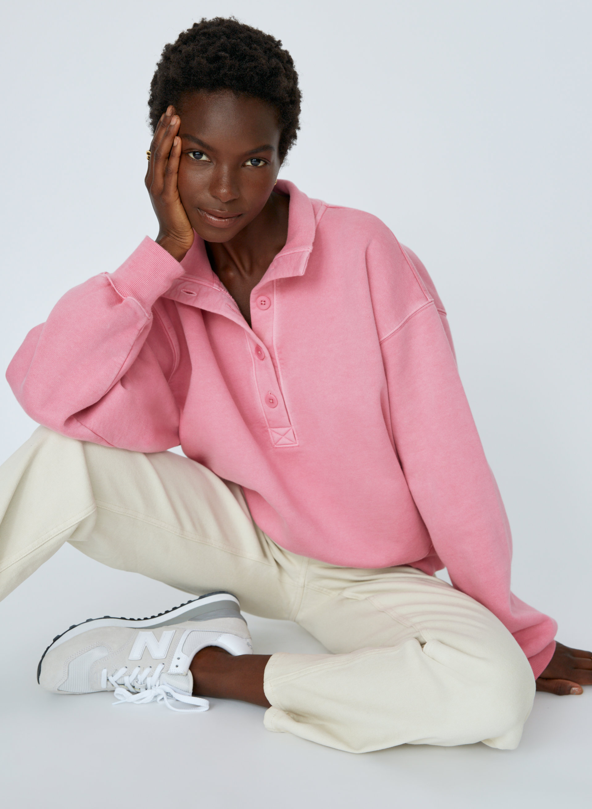 Free Fleece Button Sweatshirt