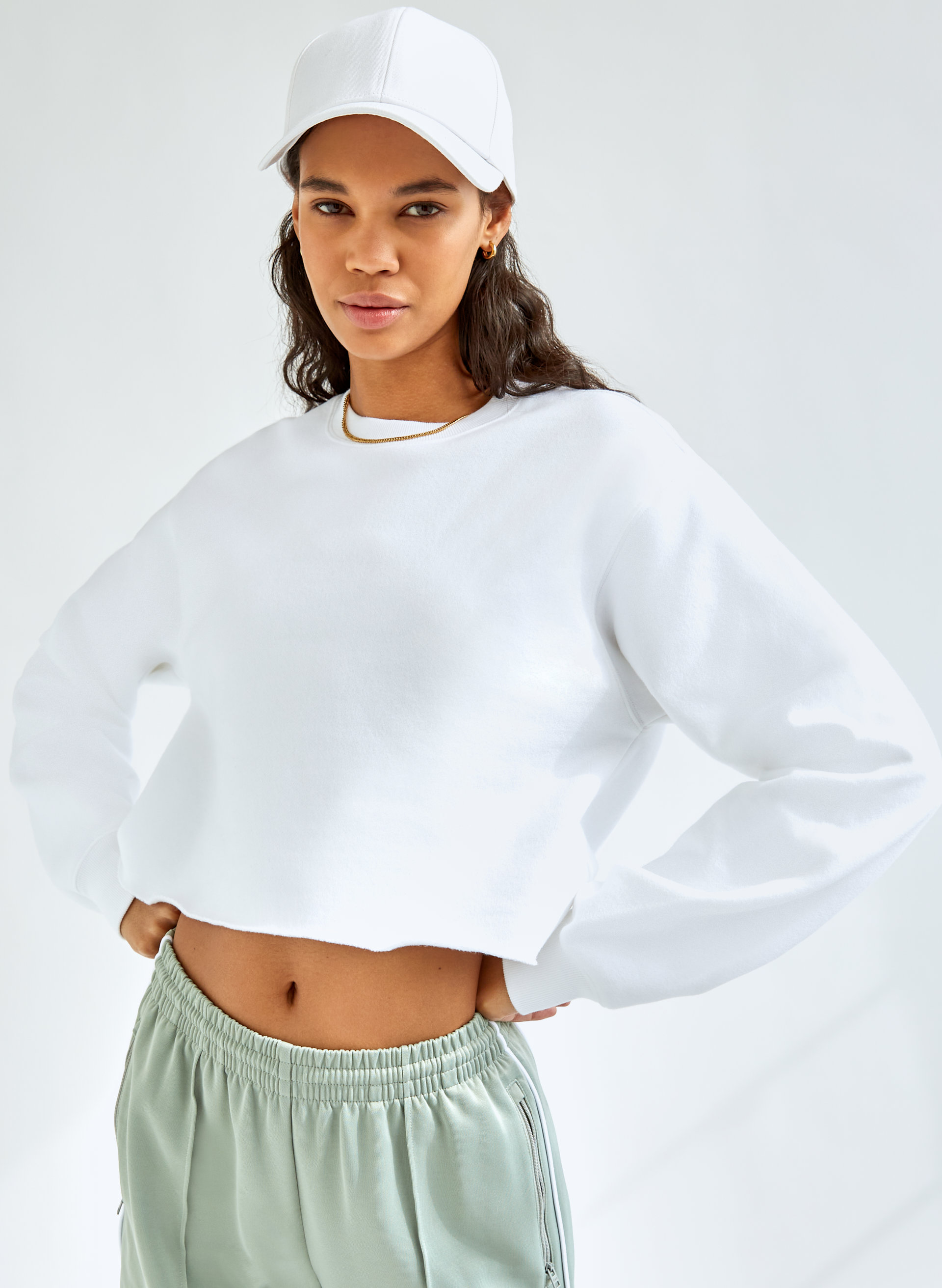 Cozy Fleece Perfect Cropped Sweatshirt