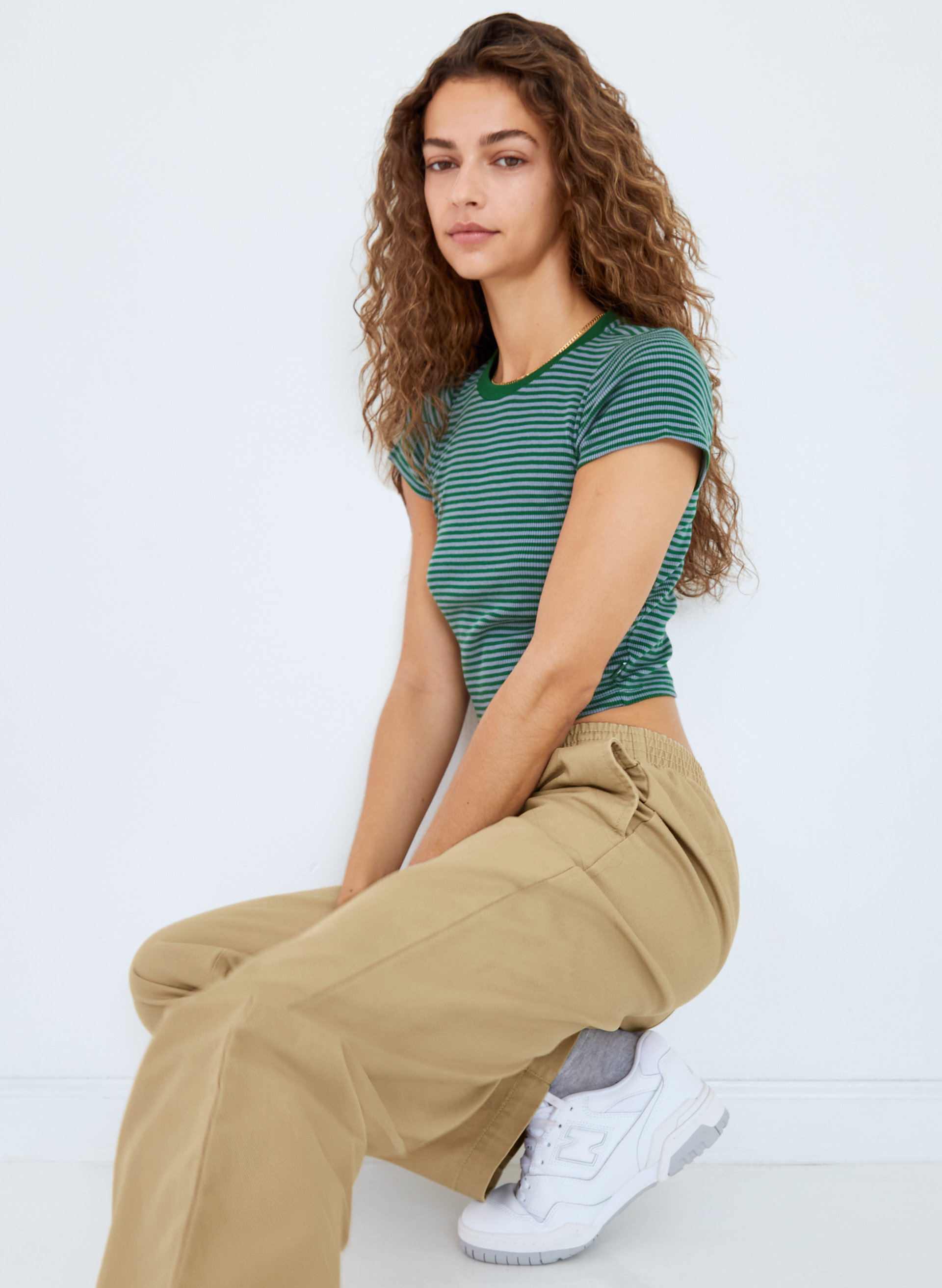 Ribbed Cropped T-Shirt