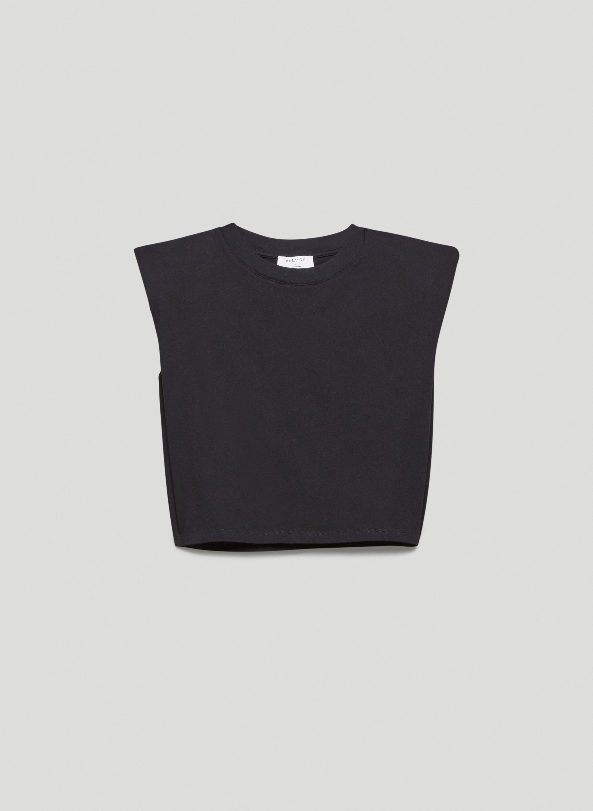 Shoulder Pad Cropped T-Shirt