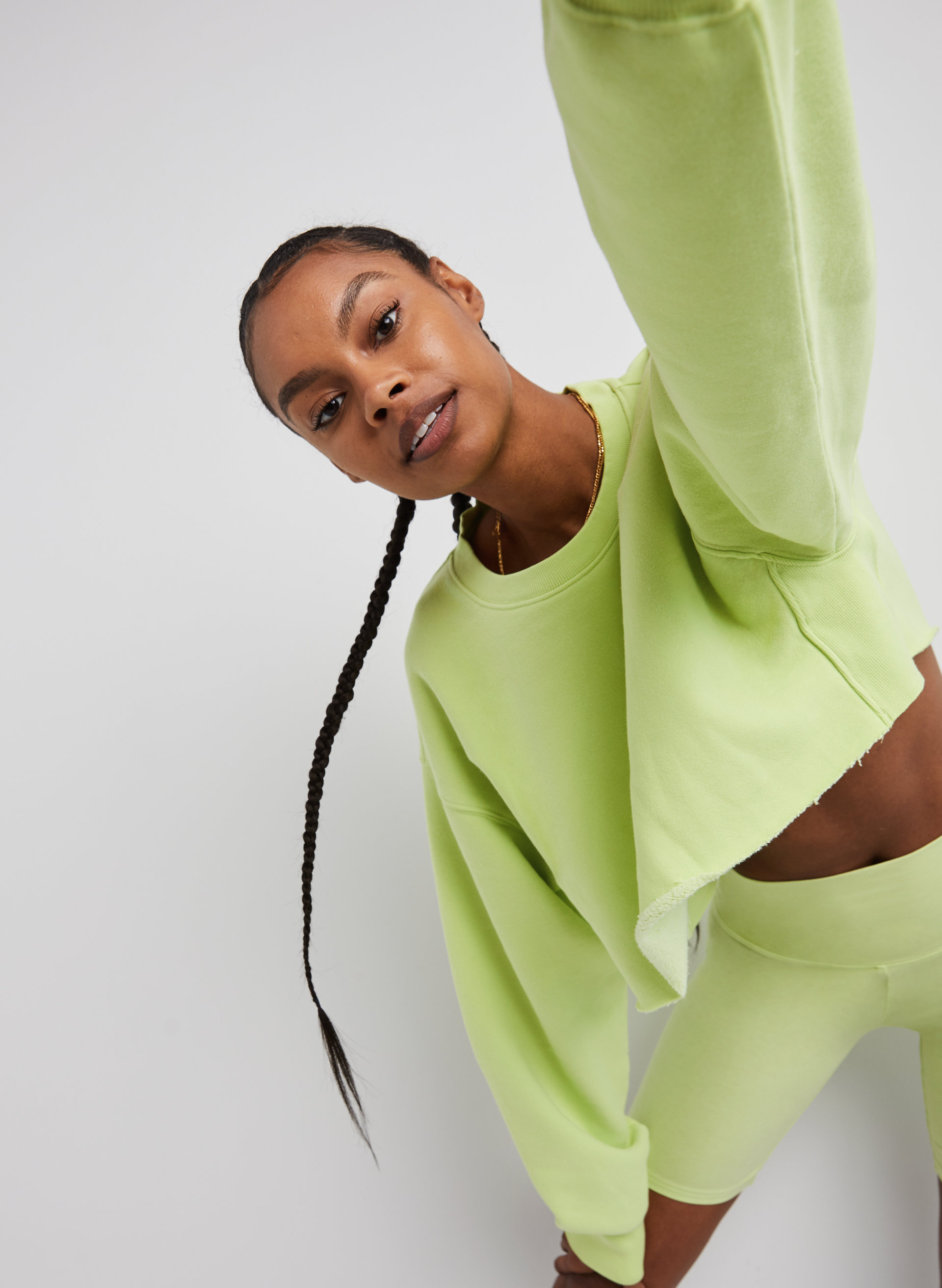 Cozy Fleece Boyfriend Cropped Sweatshirt