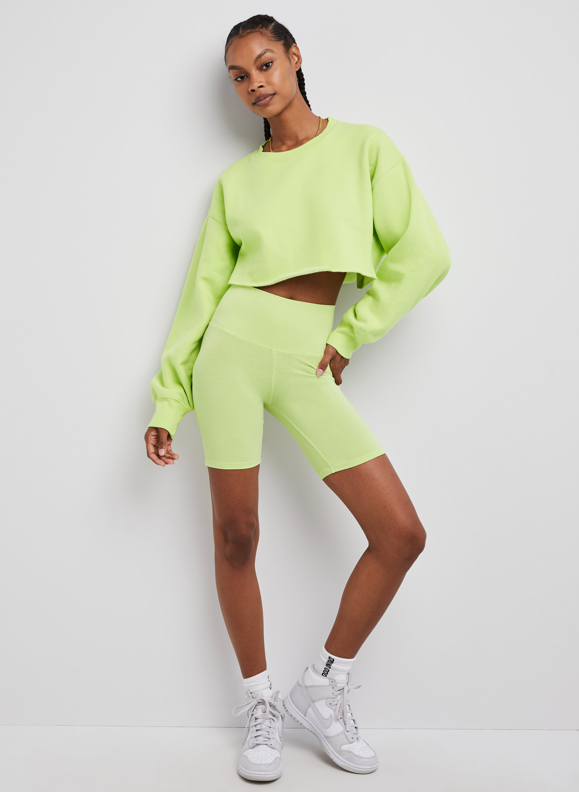 Cozy Fleece Boyfriend Cropped Sweatshirt