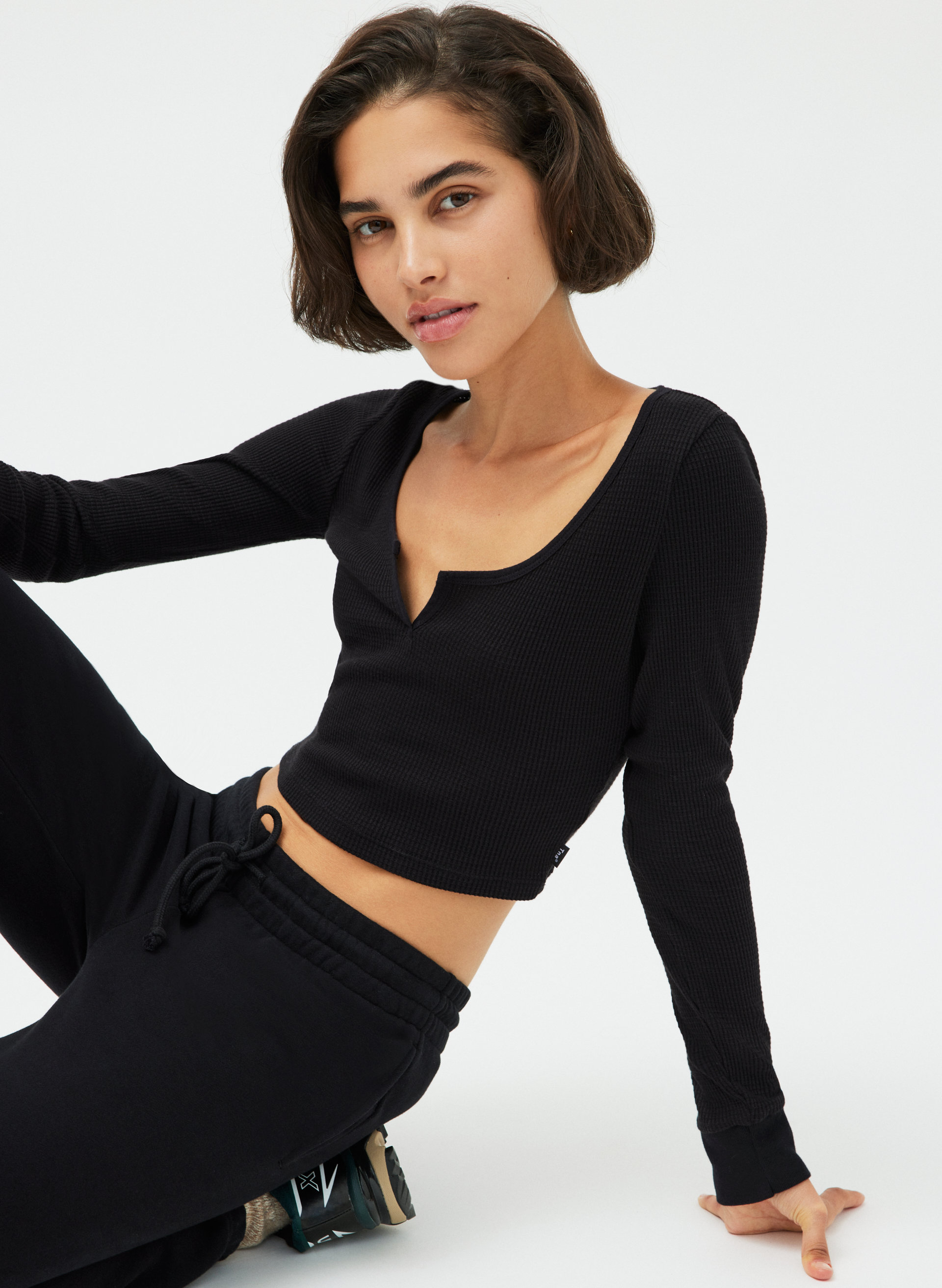 Waffle Scoopneck Longsleeve