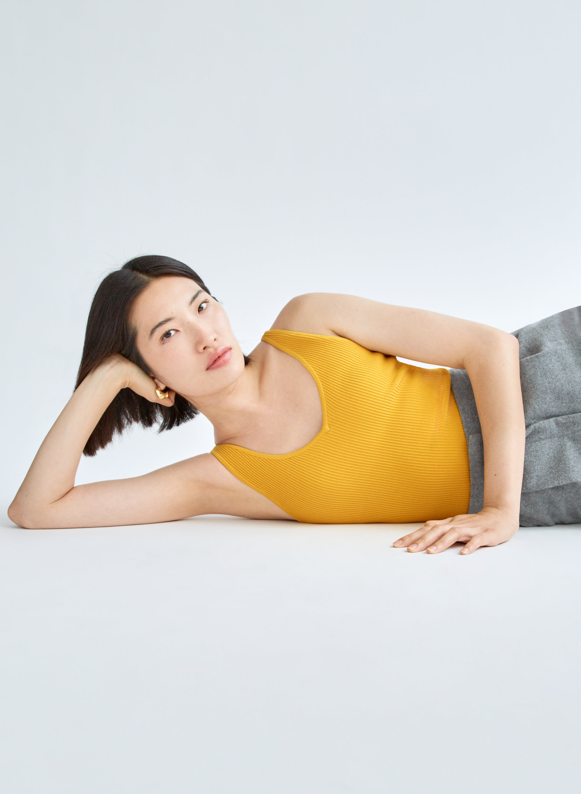 Sculpt Knit Double V Tank