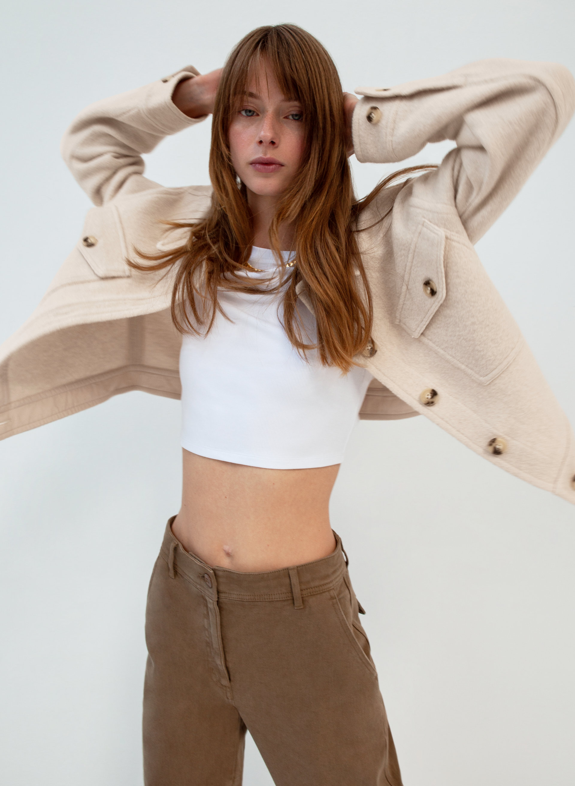 The Ganna Cropped Shirt Jacket