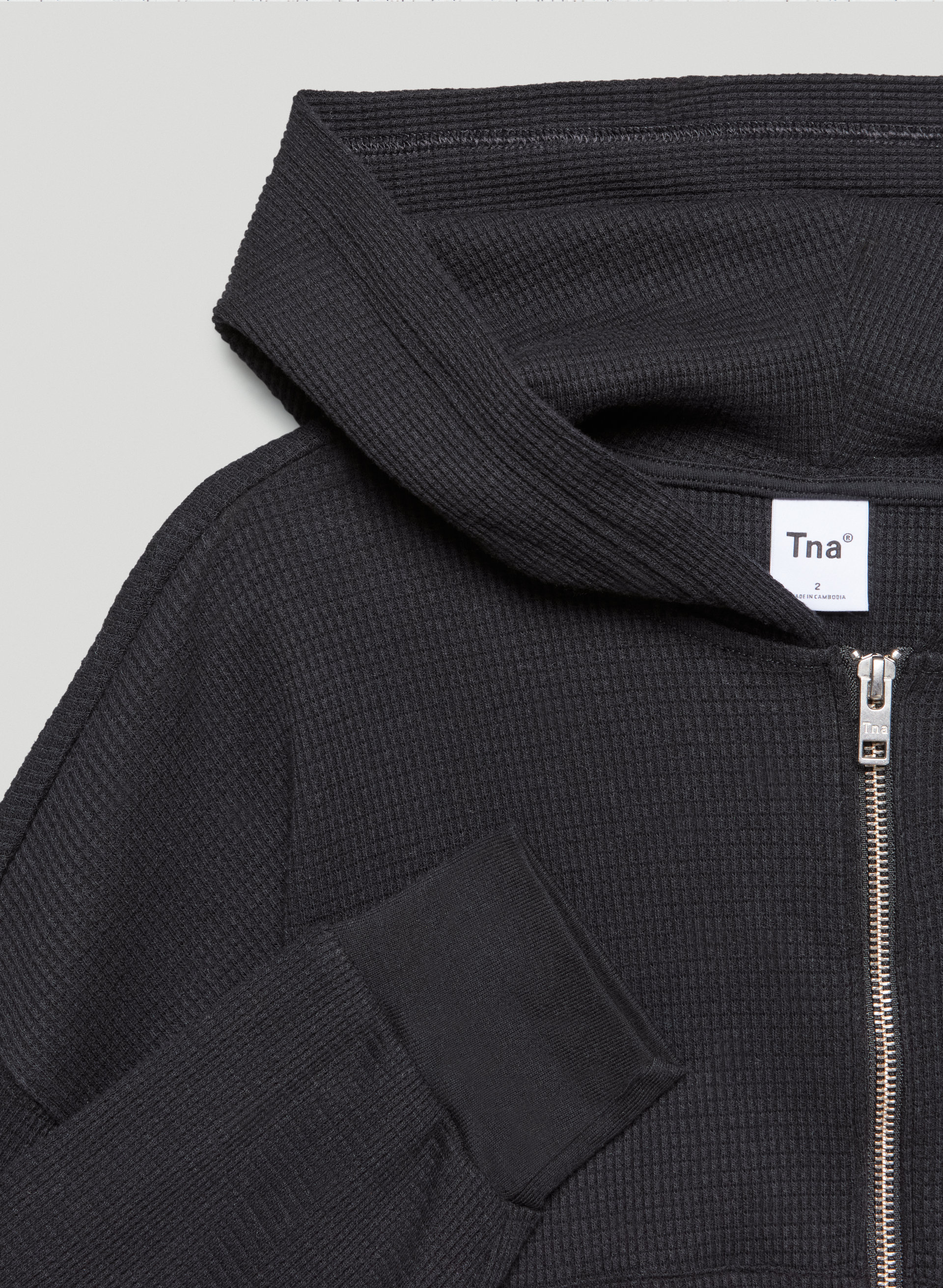 Boxy Thermal Zip Hoodie